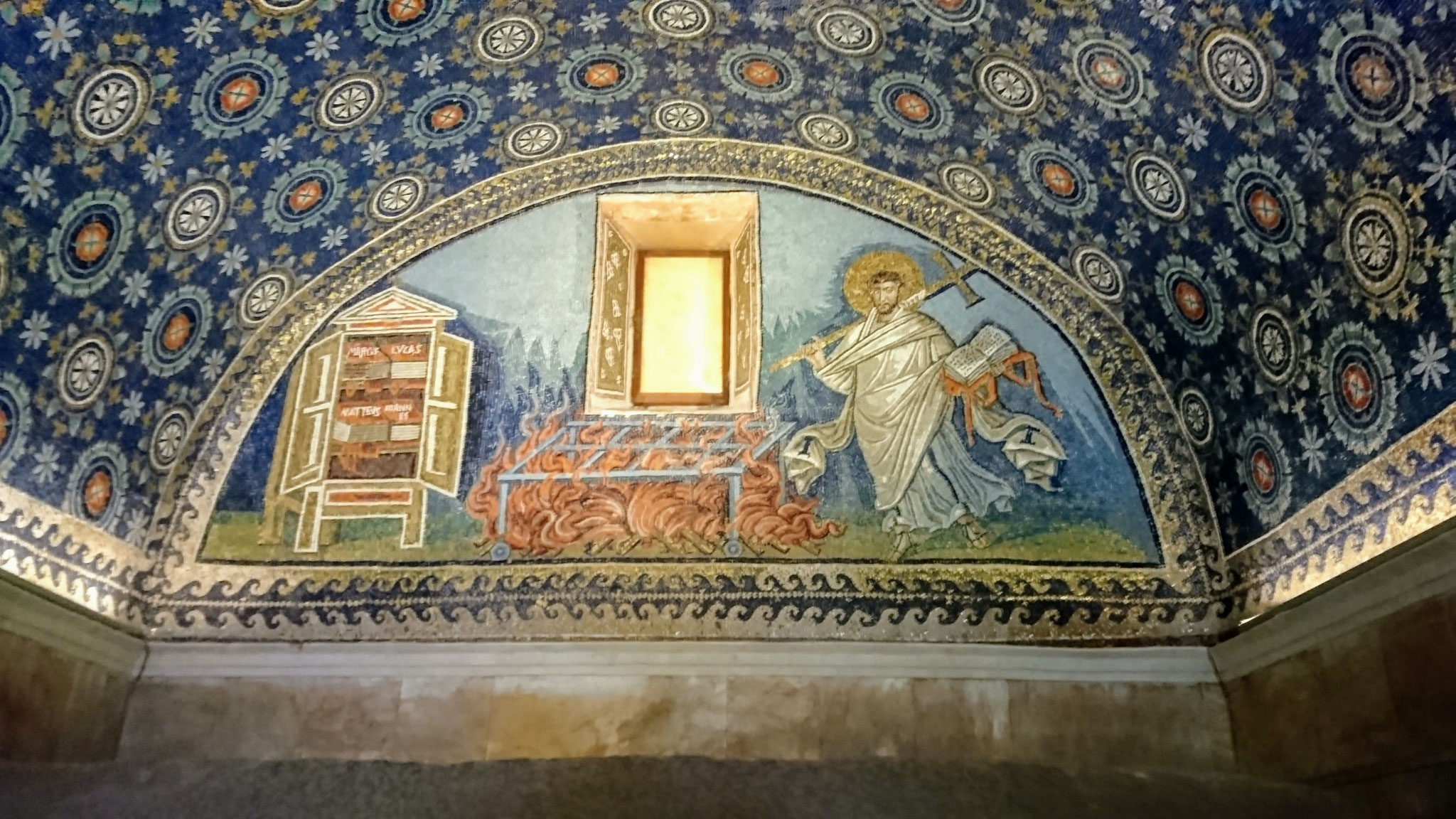 Wall mosaic in the Archiepiscopal Museum of Ravenna