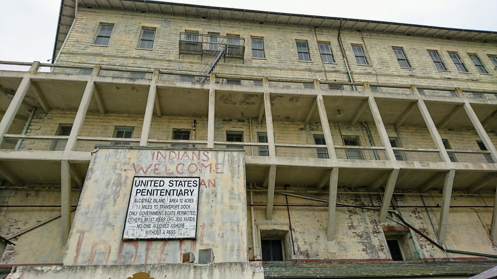 The Alcatraz Prison building