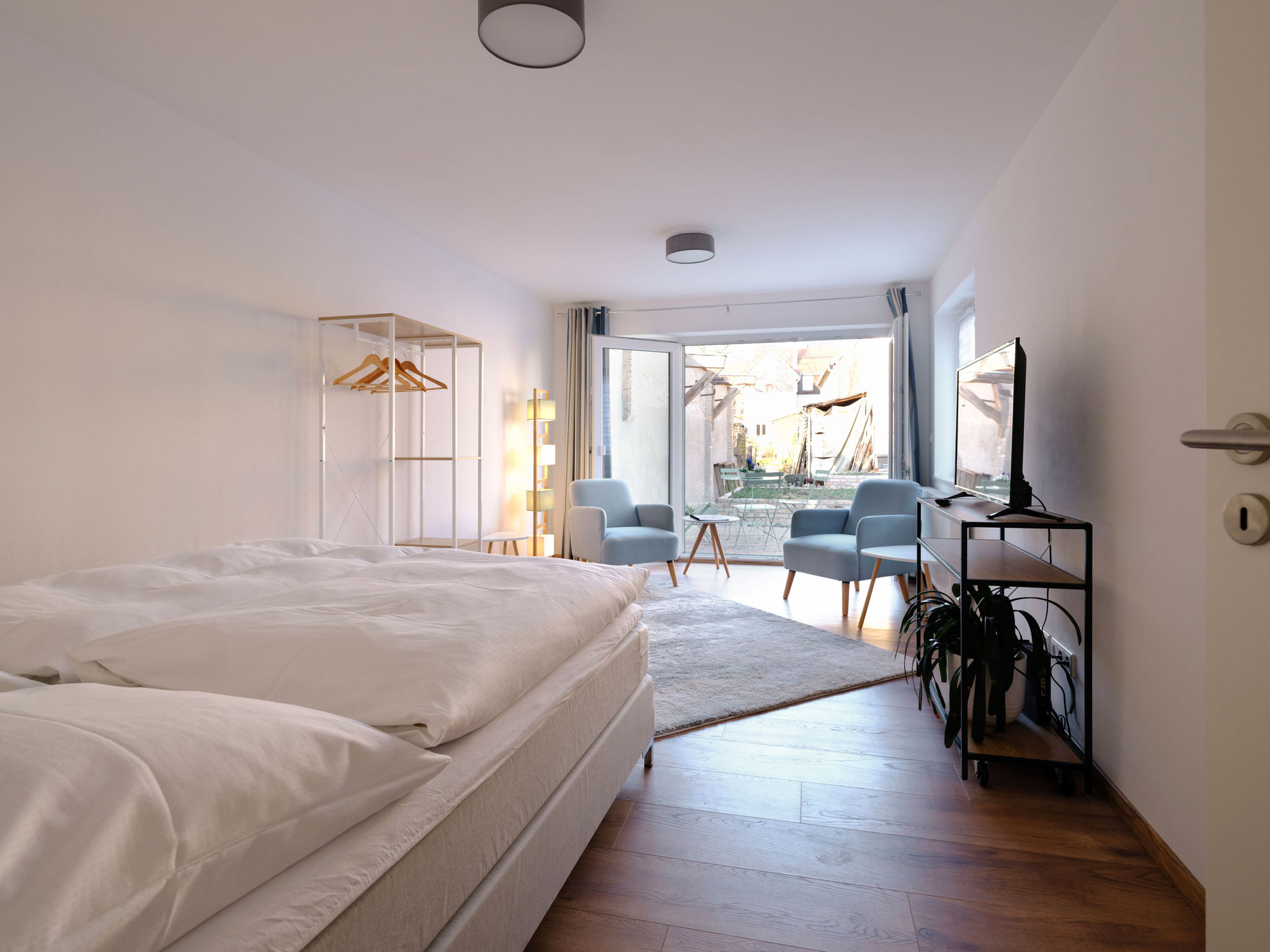 Wohn- und Schlafbereich Apartment 1 (EG)