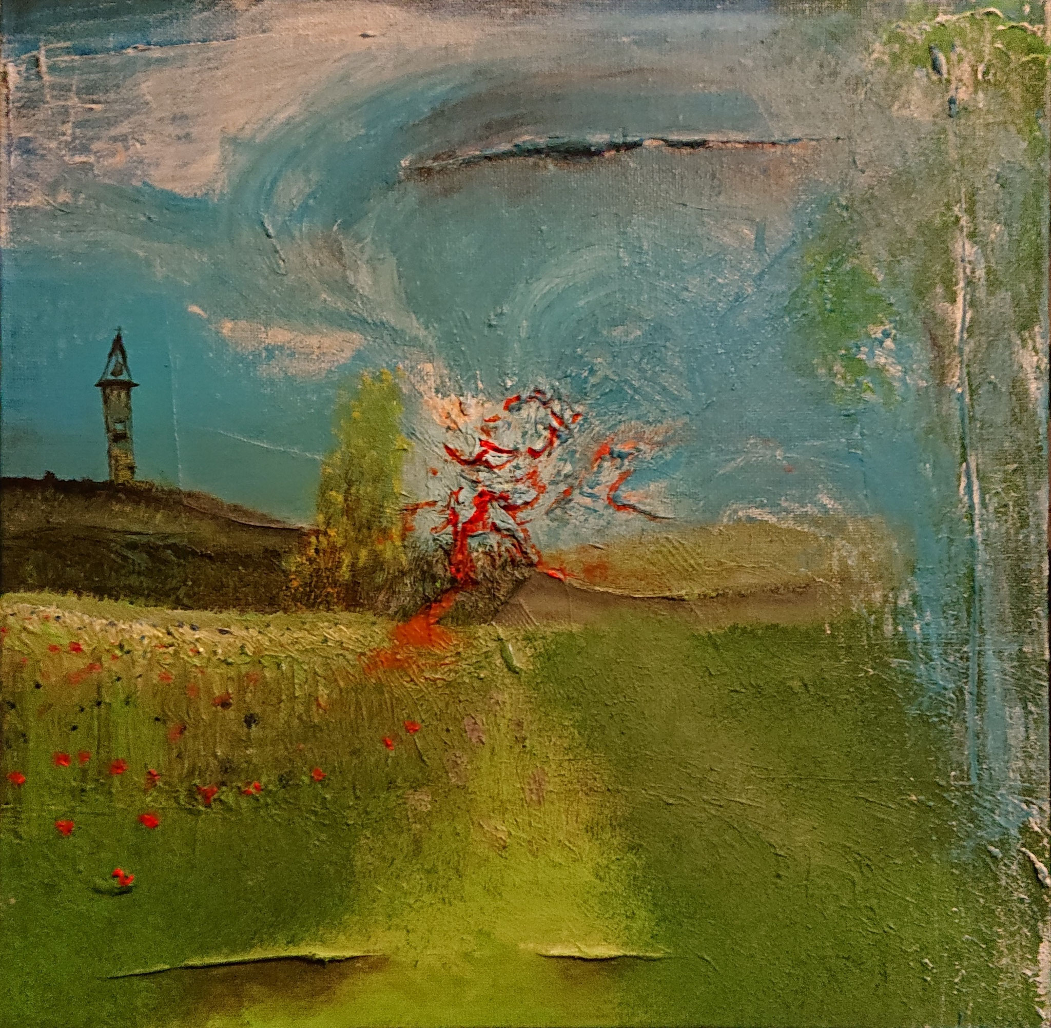 X.0. (20x20x0,5cm, Oil on cardboard)