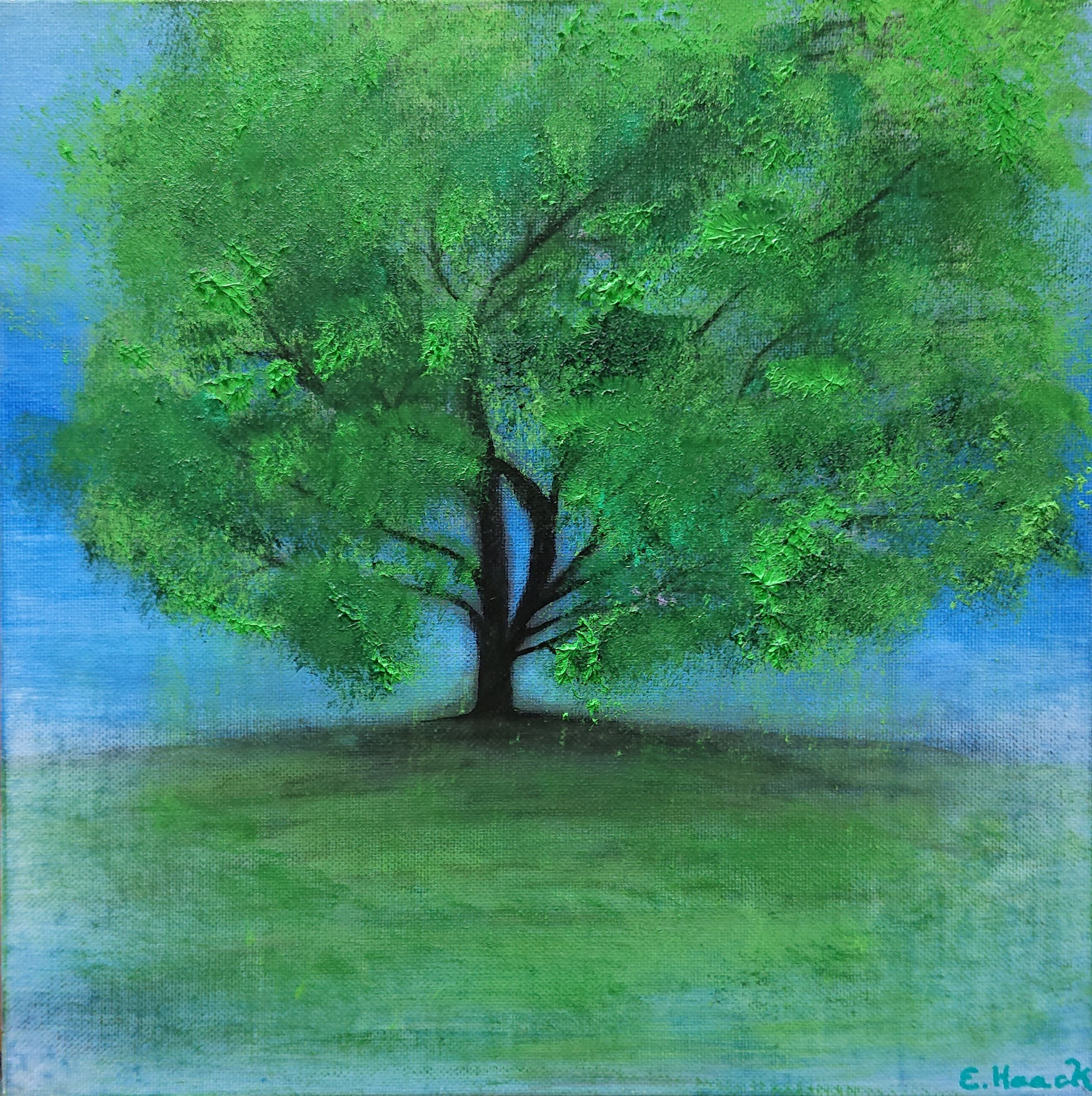 Tree (30x30x0,5cm, Öl auf Karton)