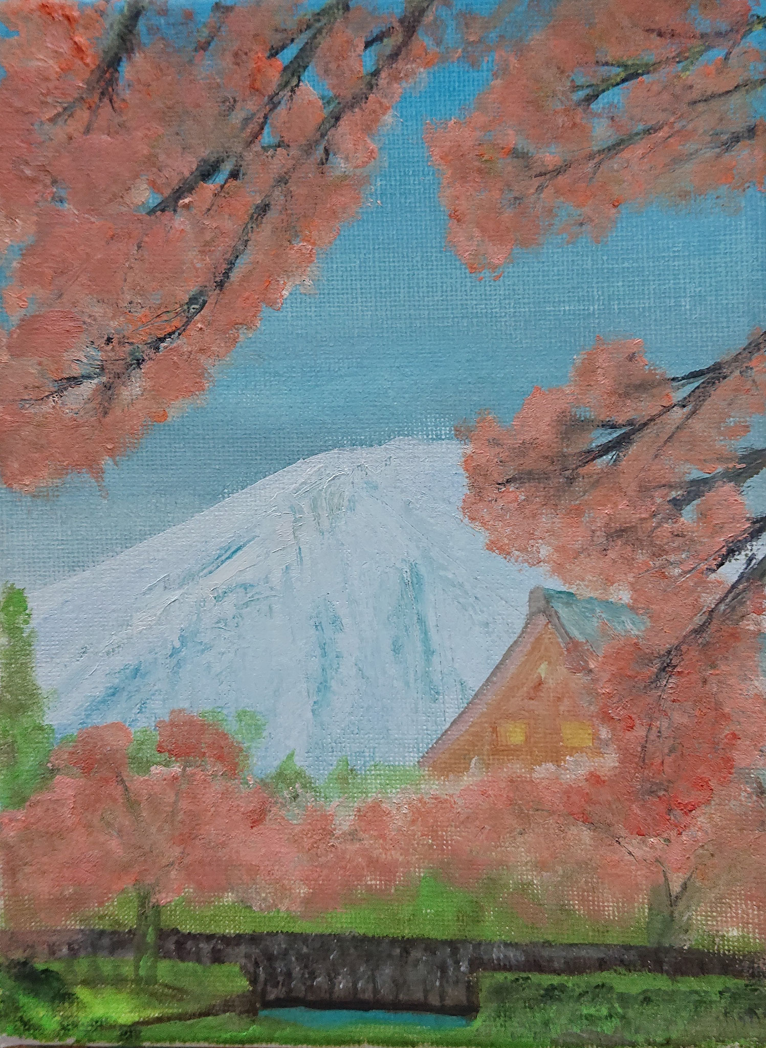 Japan (20x15x1,5cm, Öl auf Leinwand)