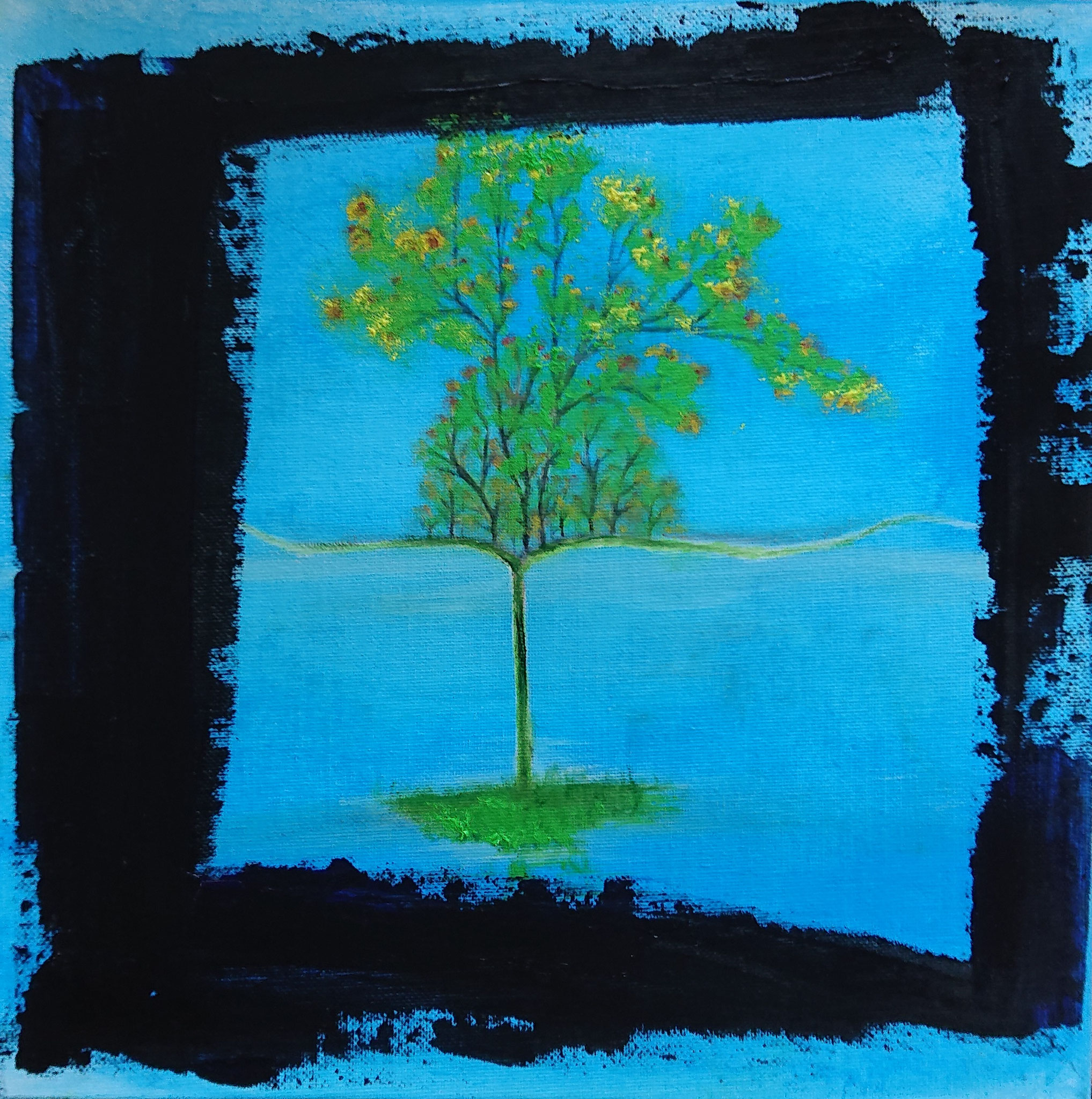 Phoenix  (30x30x0.5cm, Oil on canvas)