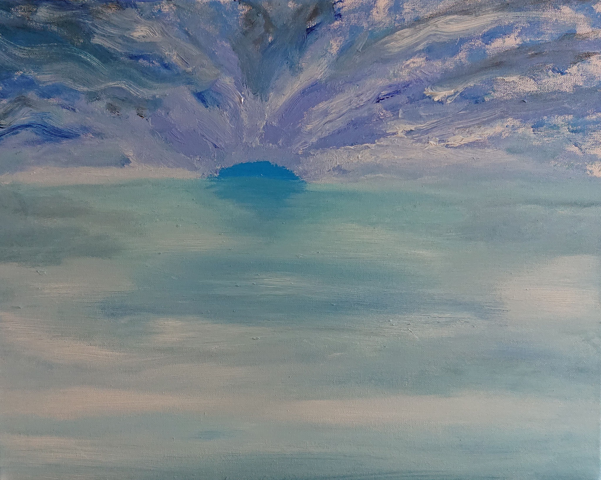 Blue Sun (50x40x1,5cm, Oil on canvas)