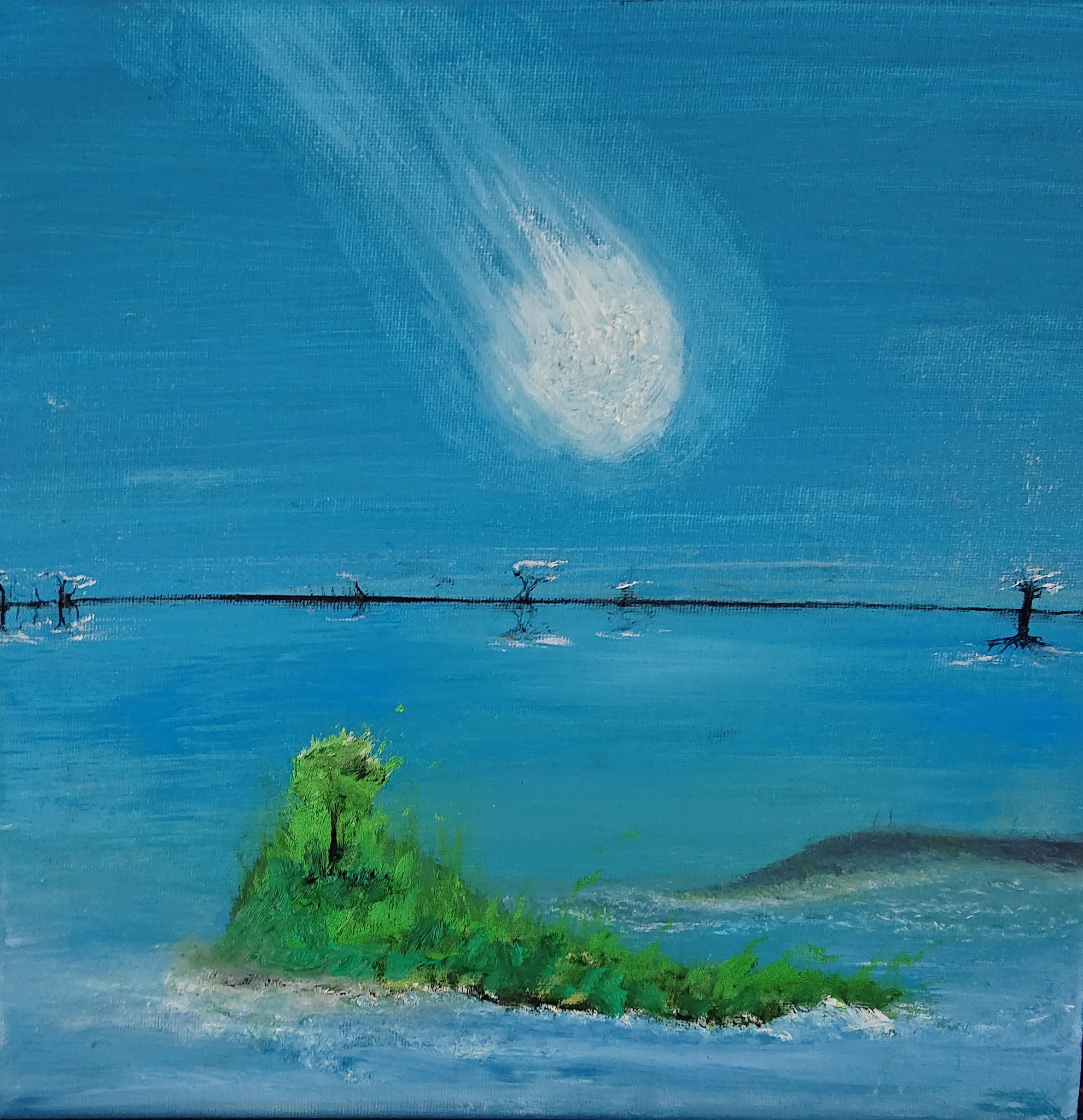 Last Day (20x20x0,5cm, Öl auf Karton)