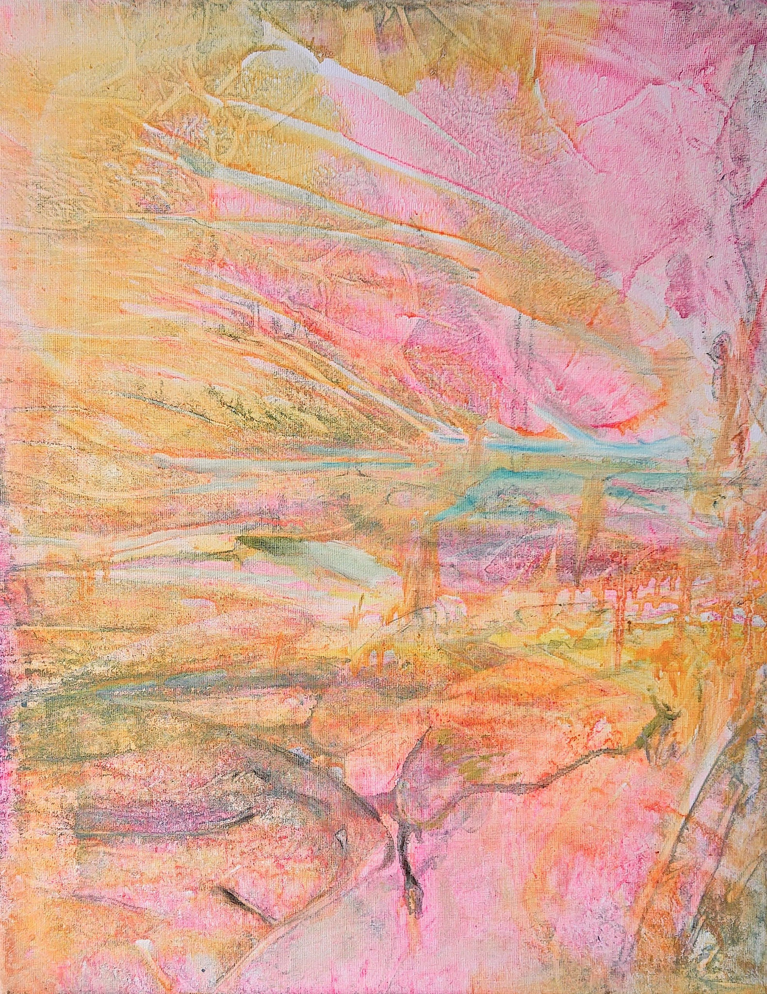 Pink Shark (50x40x1,5cm, Öl auf Leinwand)