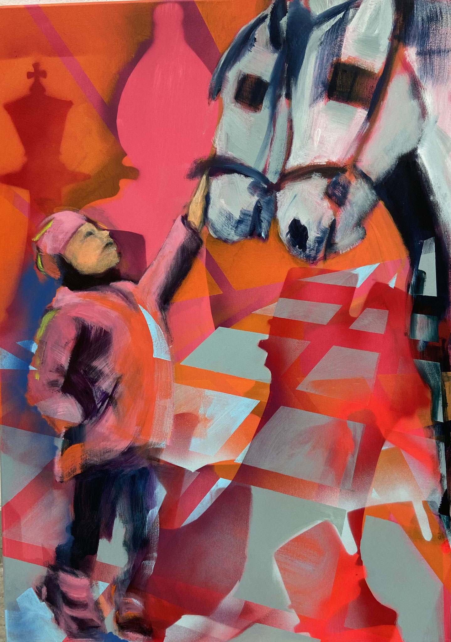 Pferdemädchen, Acryl auf Leinwand, 60 x 80, 2024