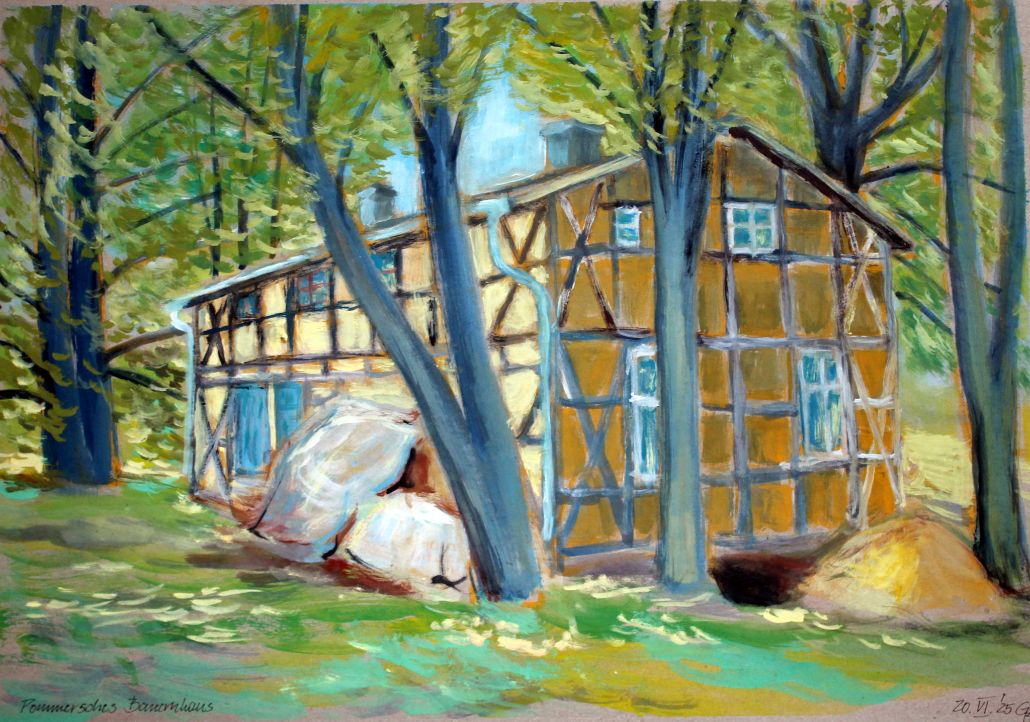 Bauernhaus, 2025, Gouache, 39x56