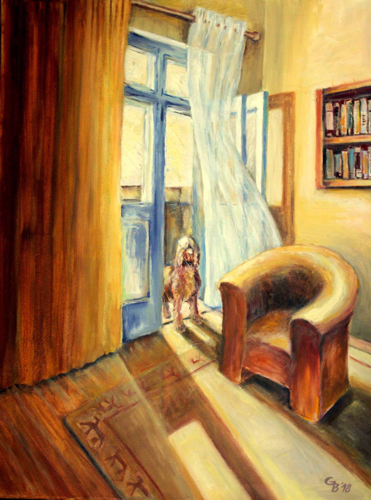 Balkonzimmer II, 2018, Öl auf Leinwand, 80x60 cm