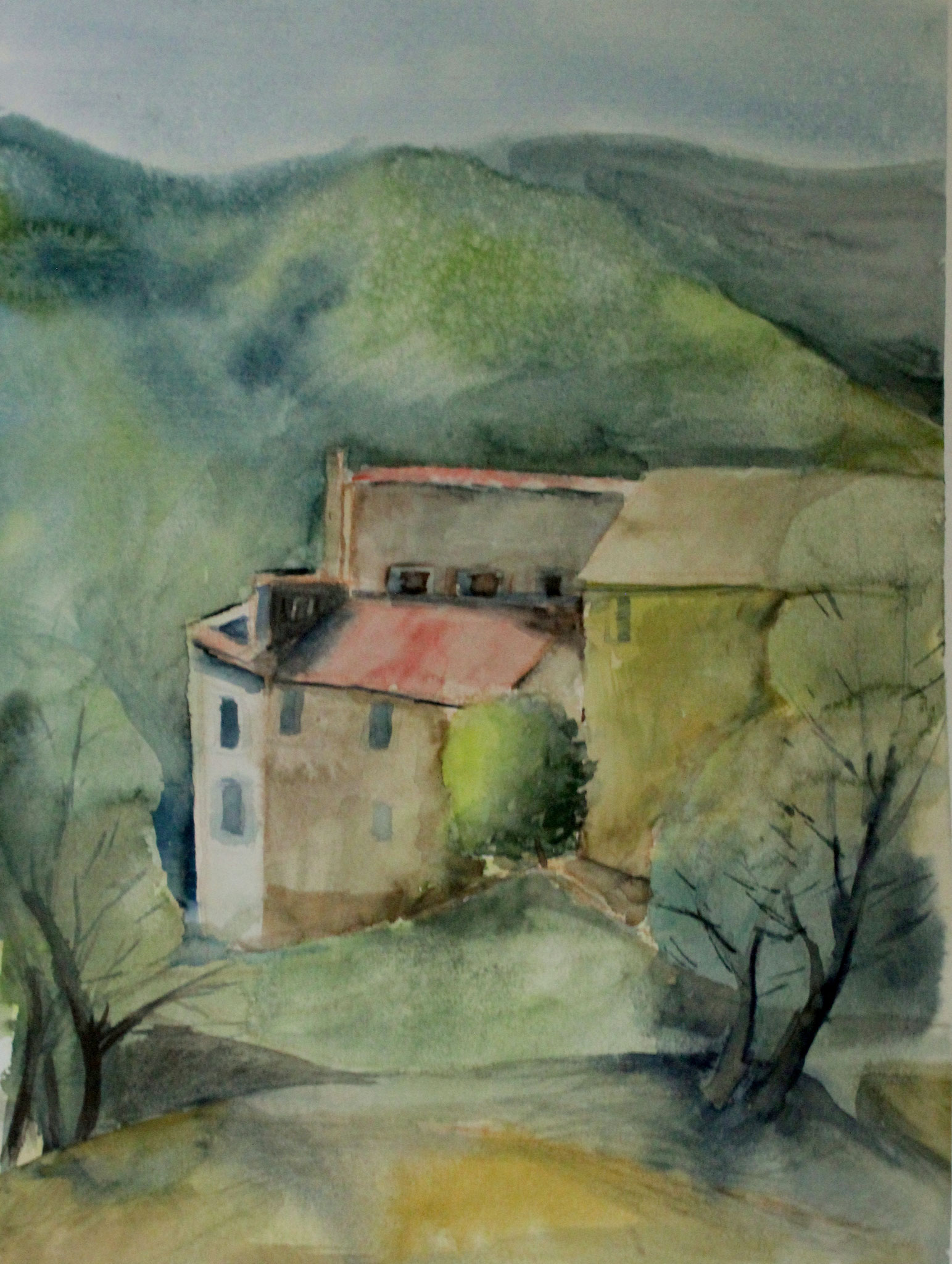 Ölmühle,2021, Aquarell, 54x40