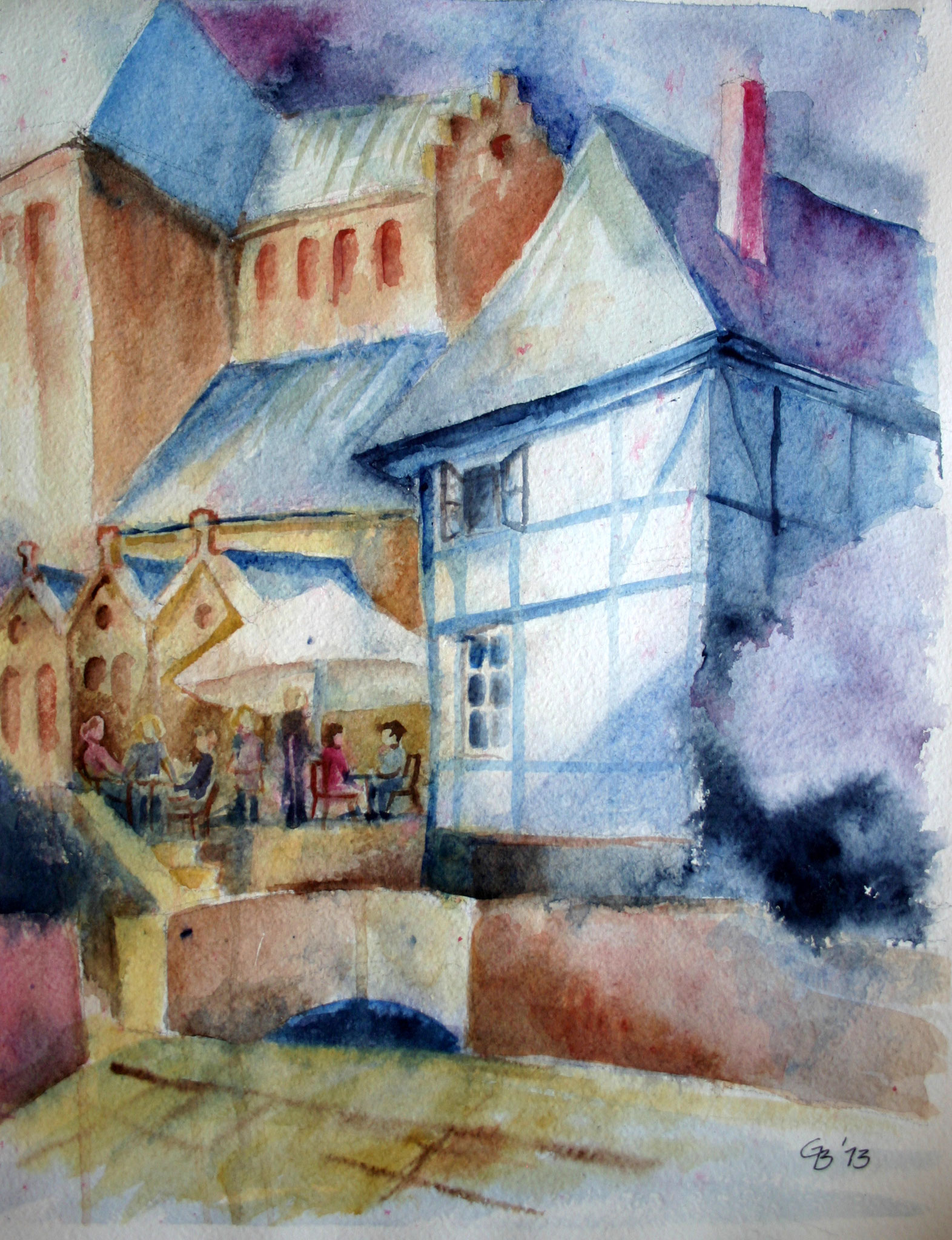 An der Lohmühle (Goslar), 2013, Aquarell, 38x29cm