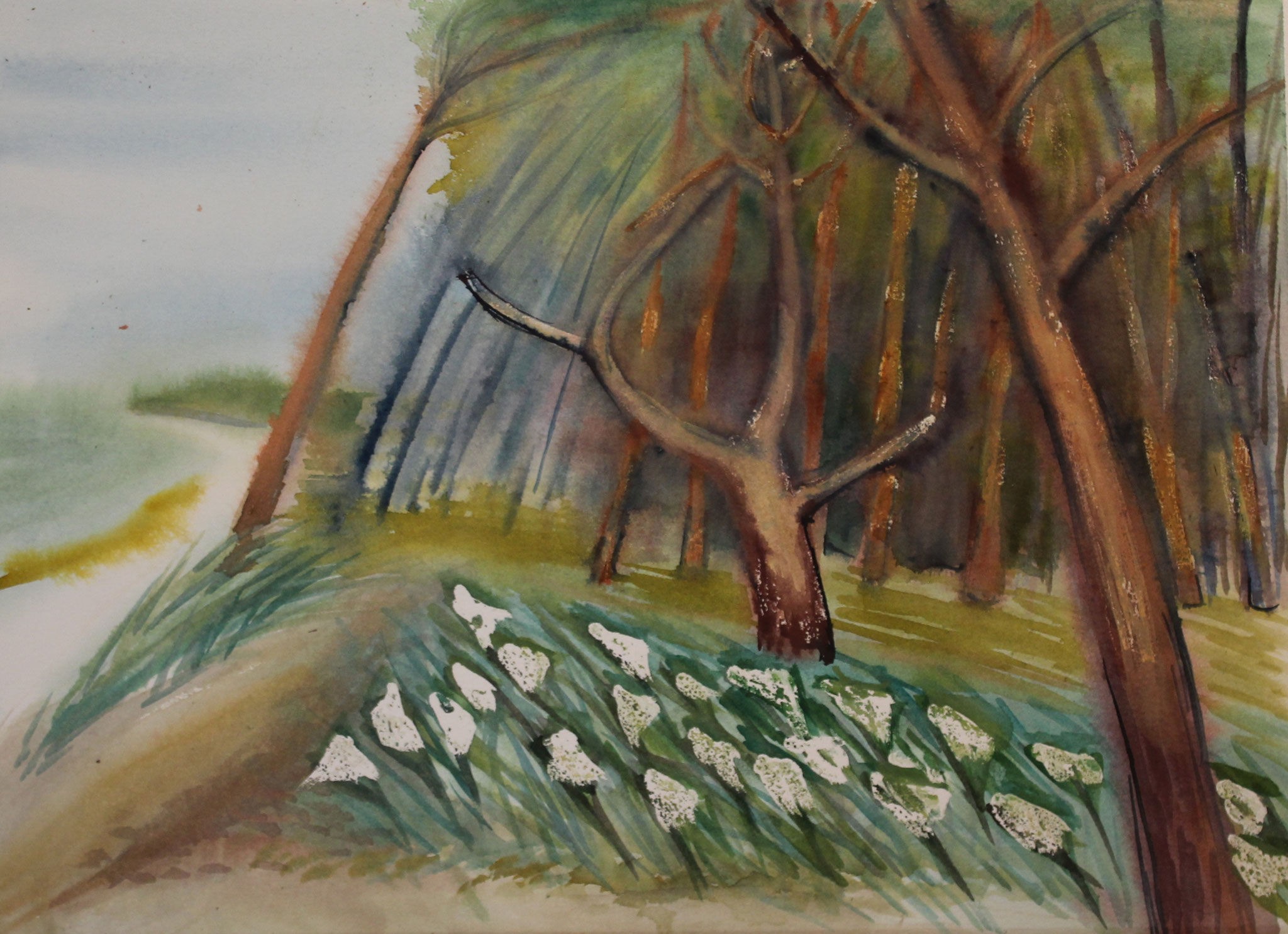 Windflüchter, 2020, Aquarell, 33x45