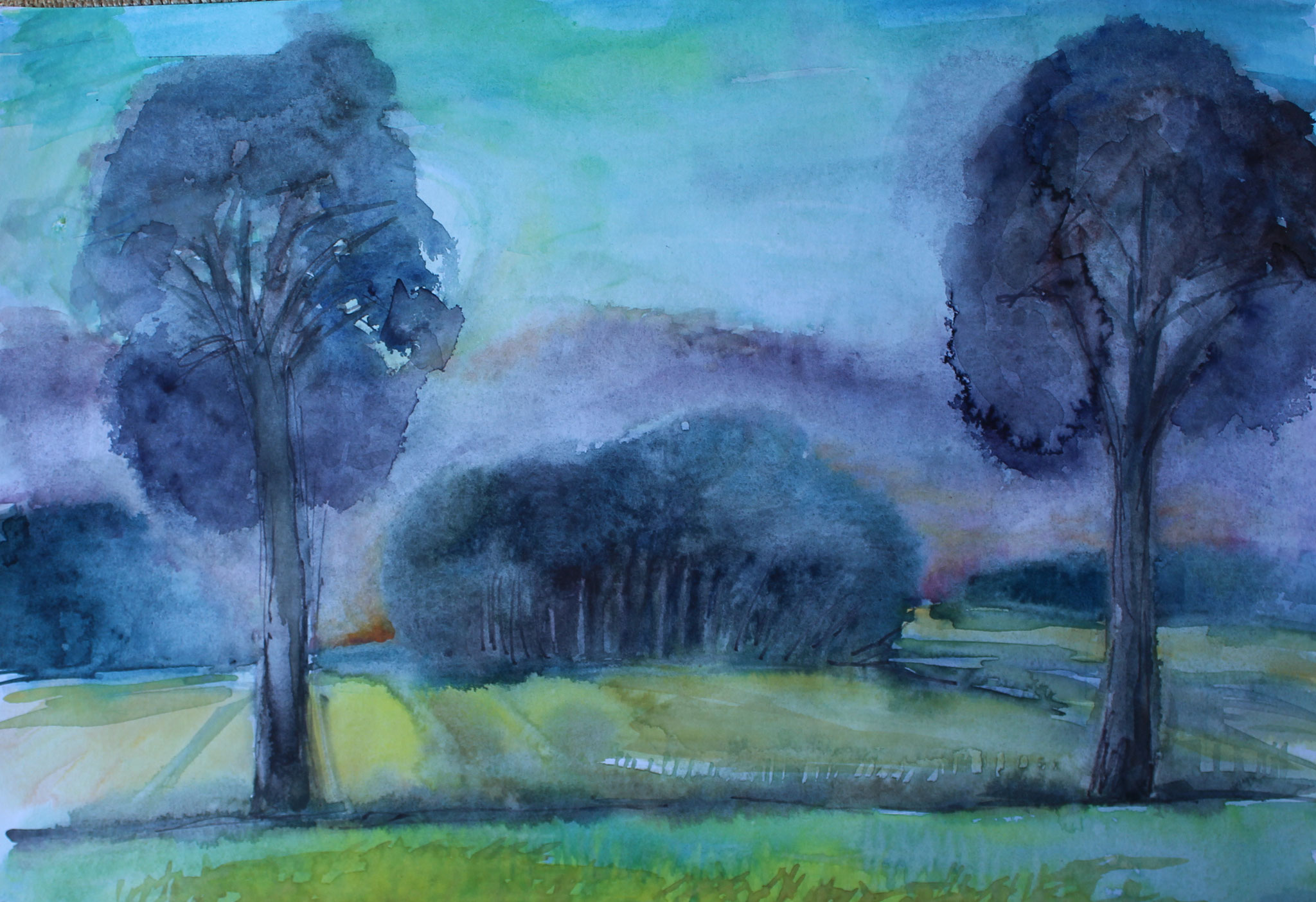Abendrot, 2022, Aquarell, 38x56