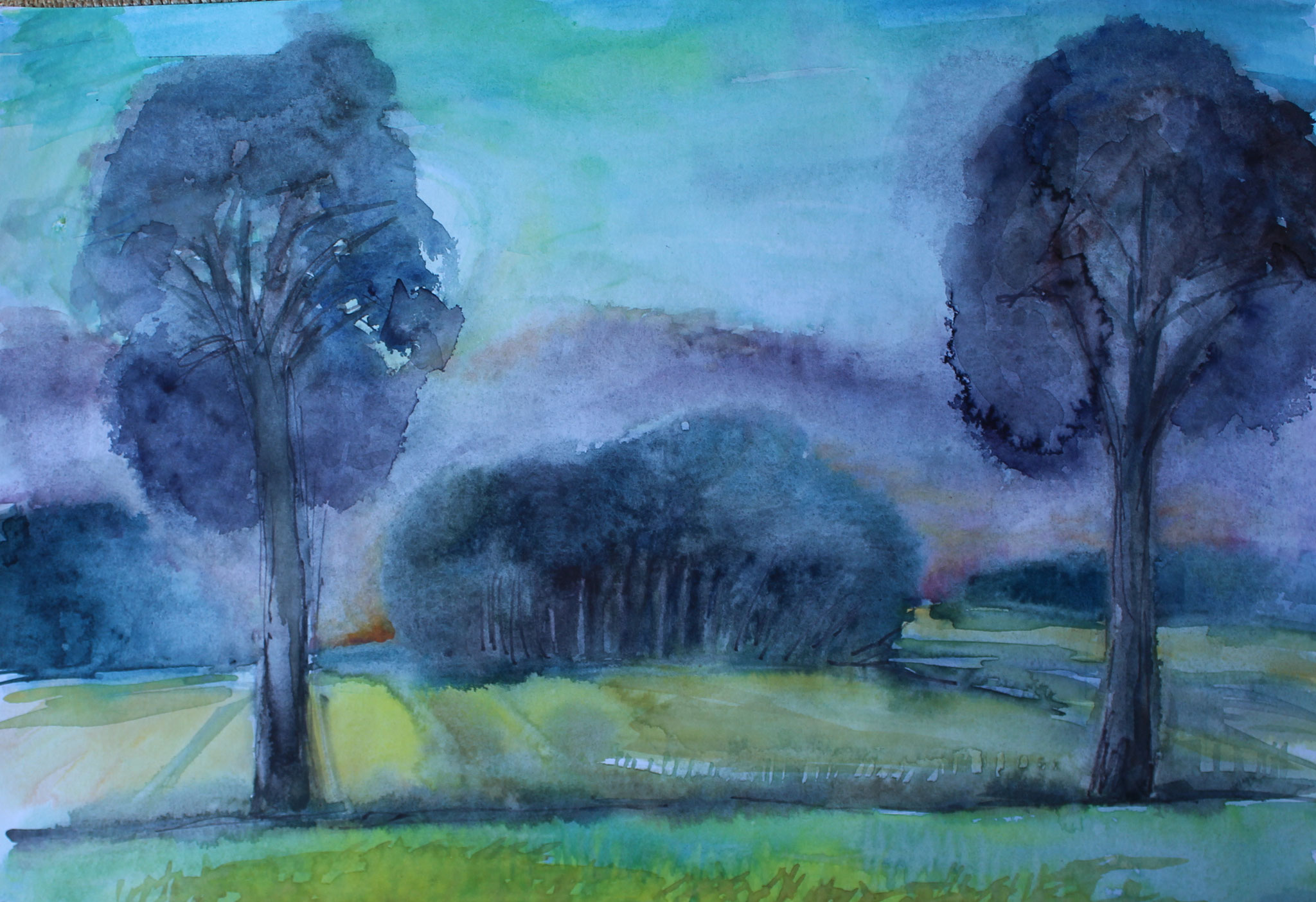 Abendrot, 2022, Aquarell, 38x56