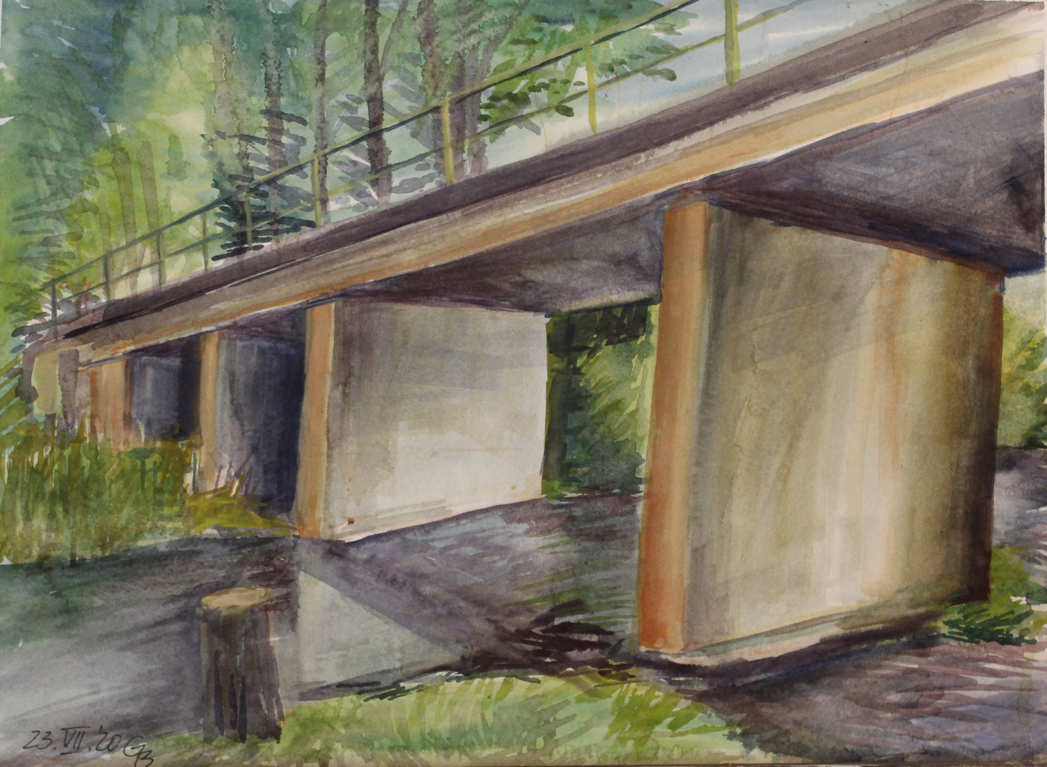 An der Parseta I, 2020, Aquarell, 33x45