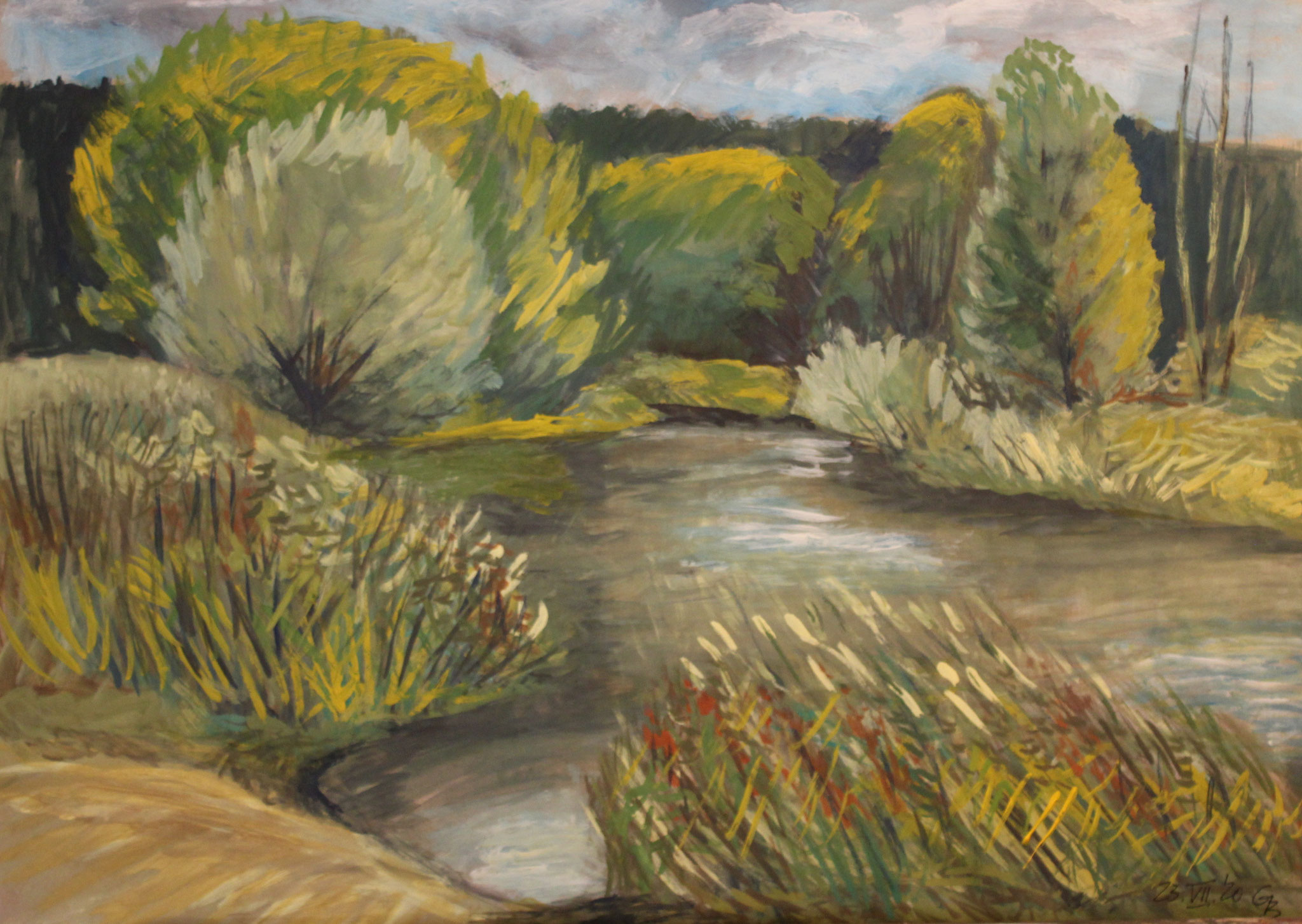 An der Parseta II, 2020, Gouache, 38x45