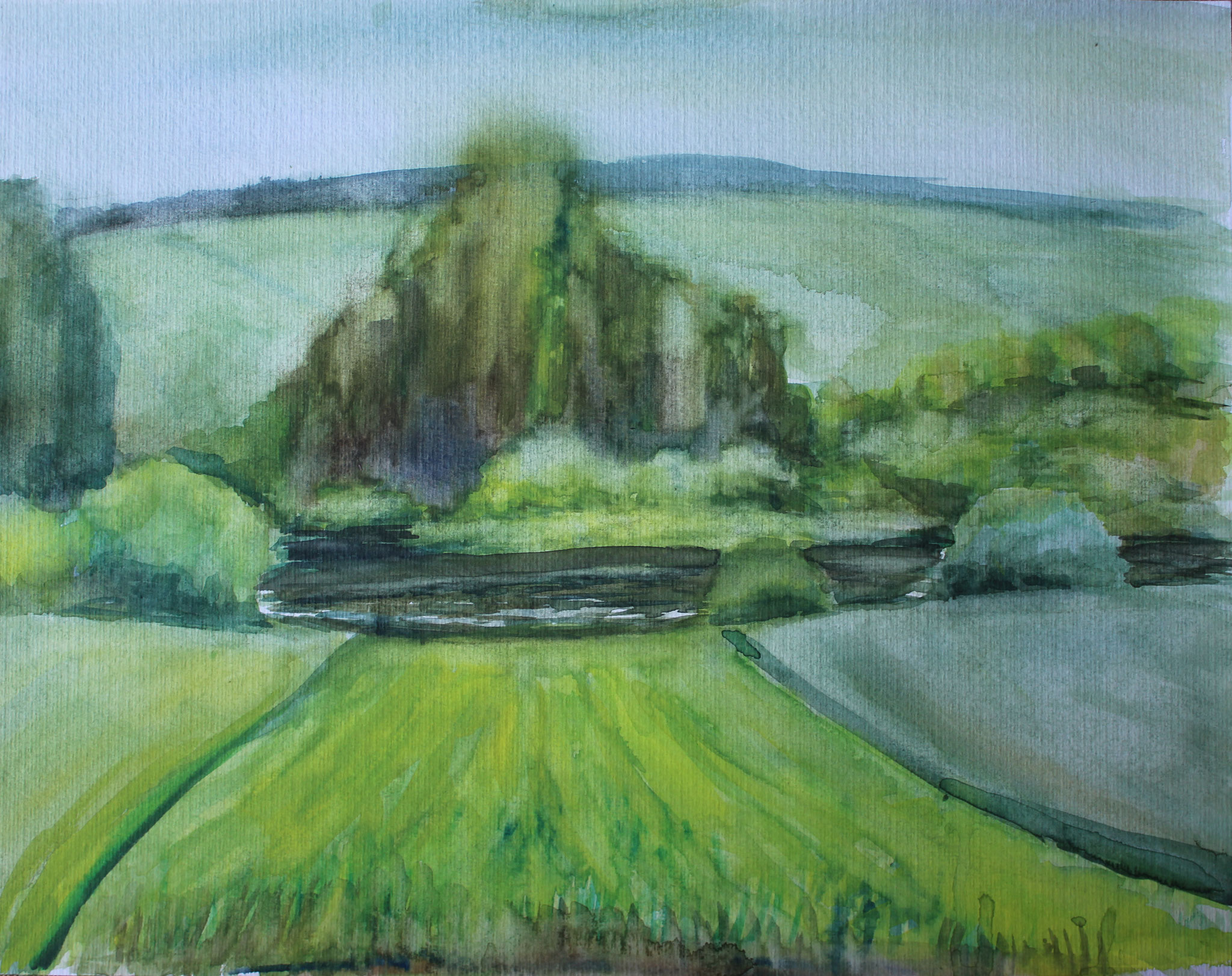 Weiher, 2022, Aquarell. 42x53
