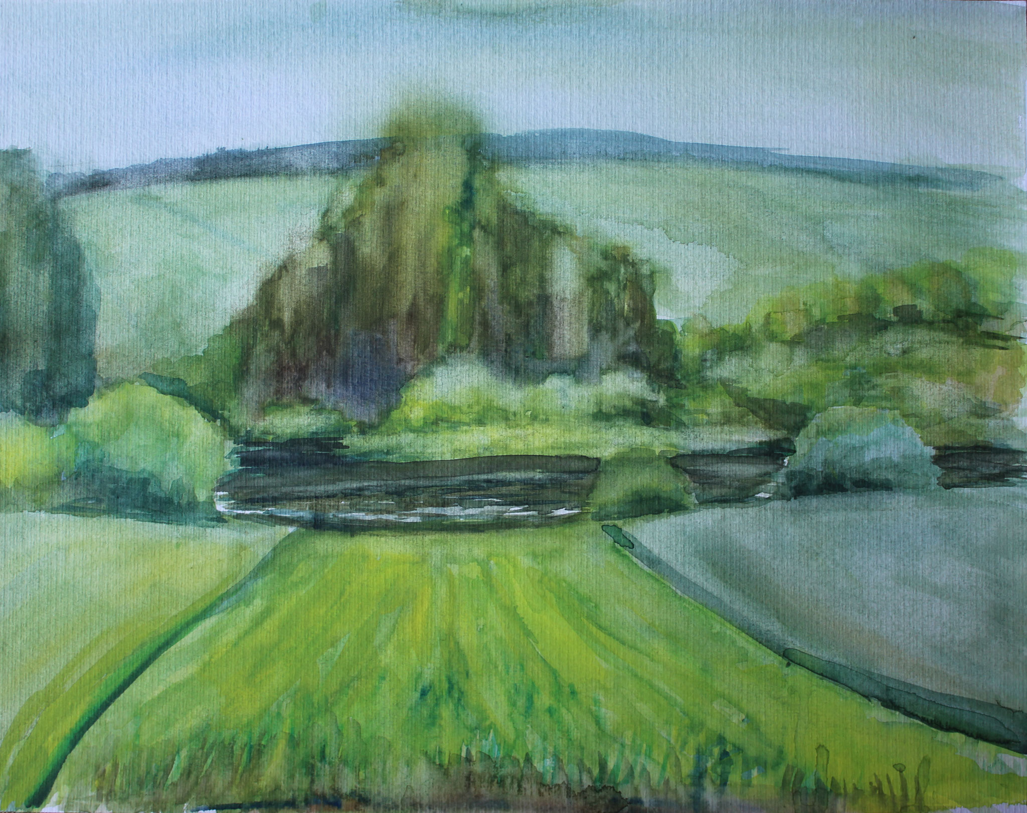 Weiher, 2022, Aquarell. 42x53