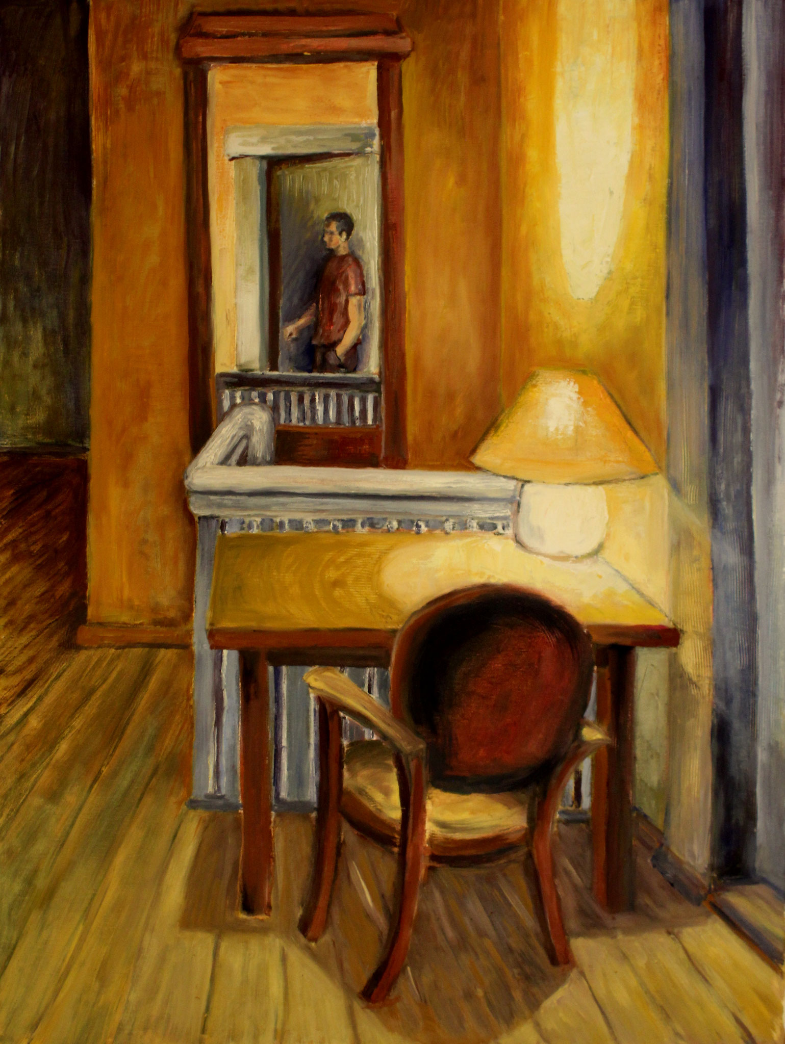 Nächtliche Diele, 2018, Öl auf Leinwand, 80x60 cm