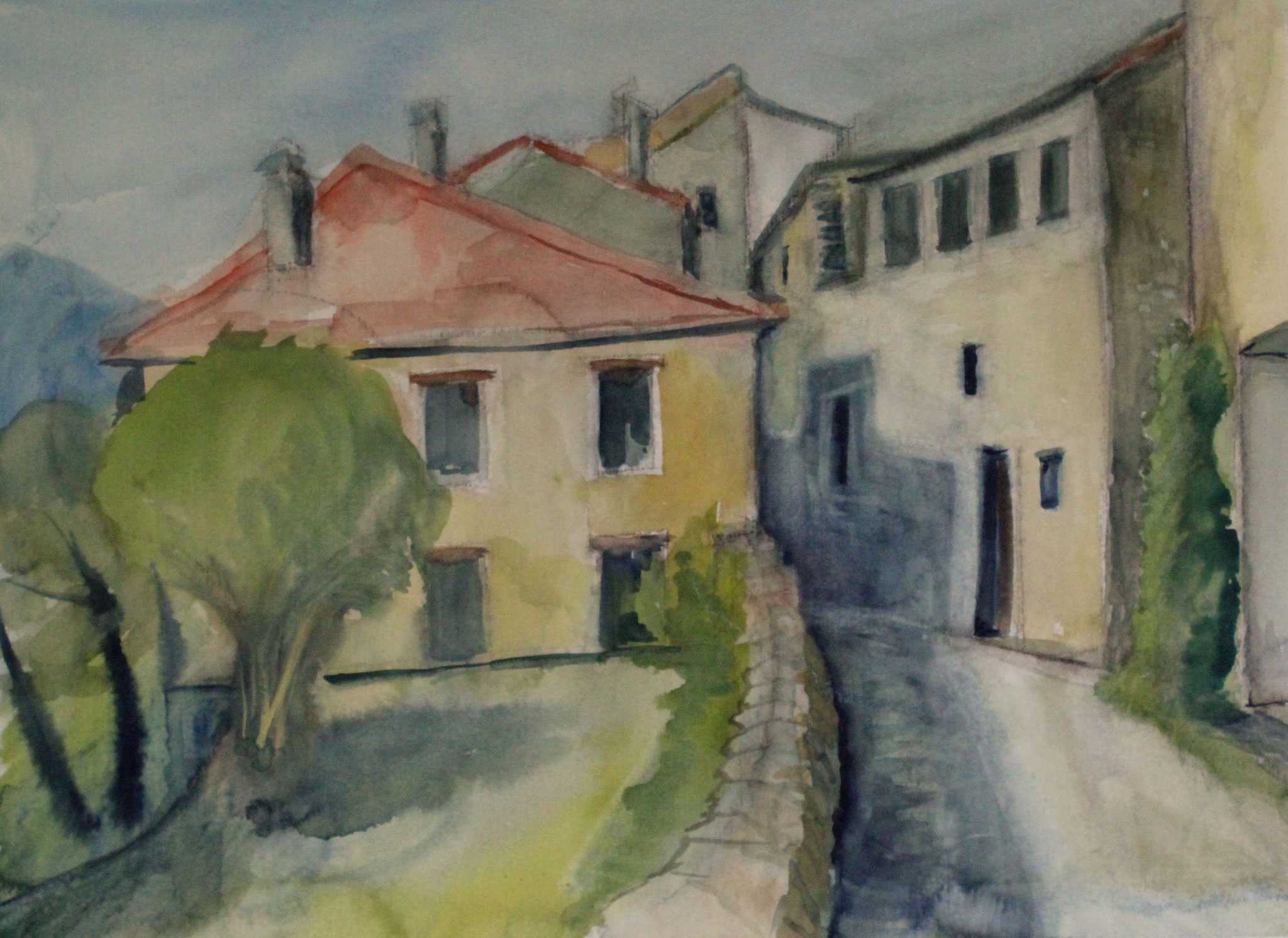 Gasse in Marmoreo, 2021, Aquarell, 40x54