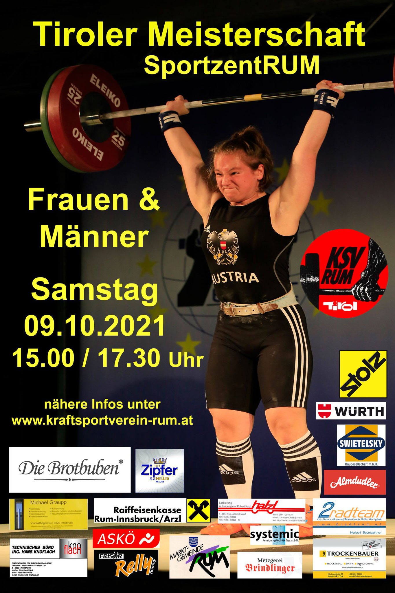 Tiroler Meisterschaften 2021 - 13 x GOLD und Landesliga-Titel für den KSV-RUM