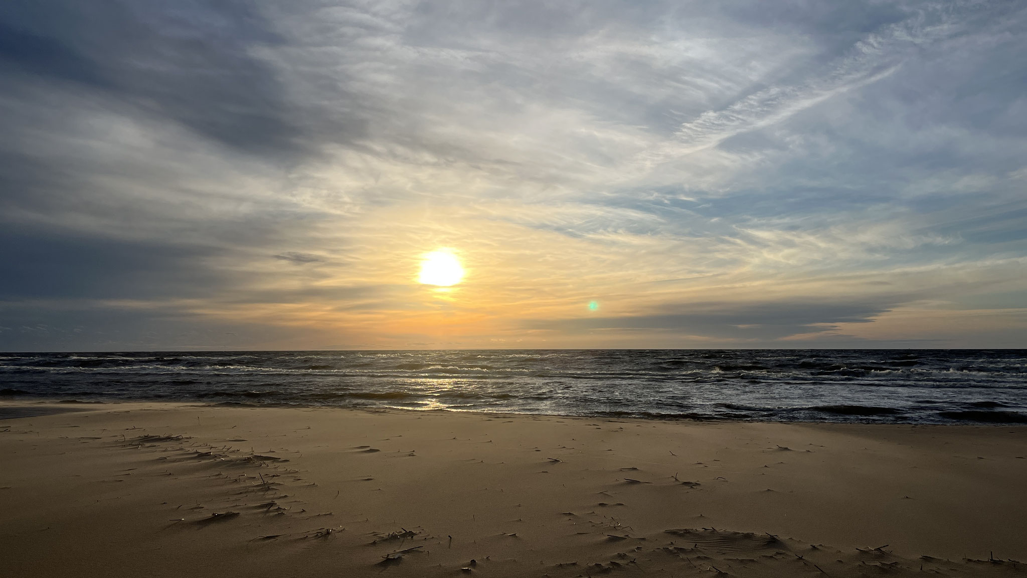 Zum Sonnenuntergang an der Ostsee.