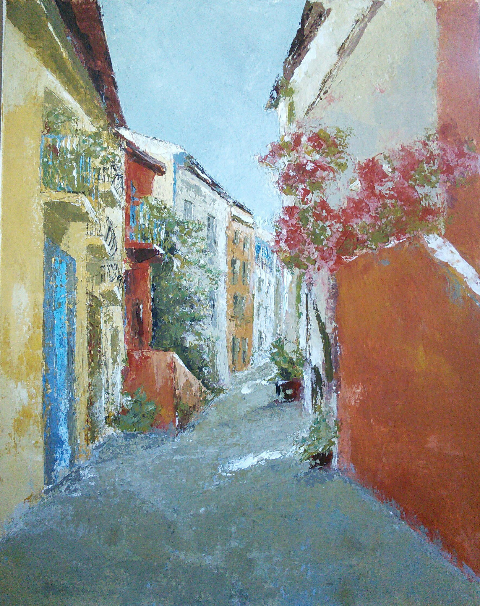 Lumière sur Collioure, acrylique sur toile, 45x55, avril 2021