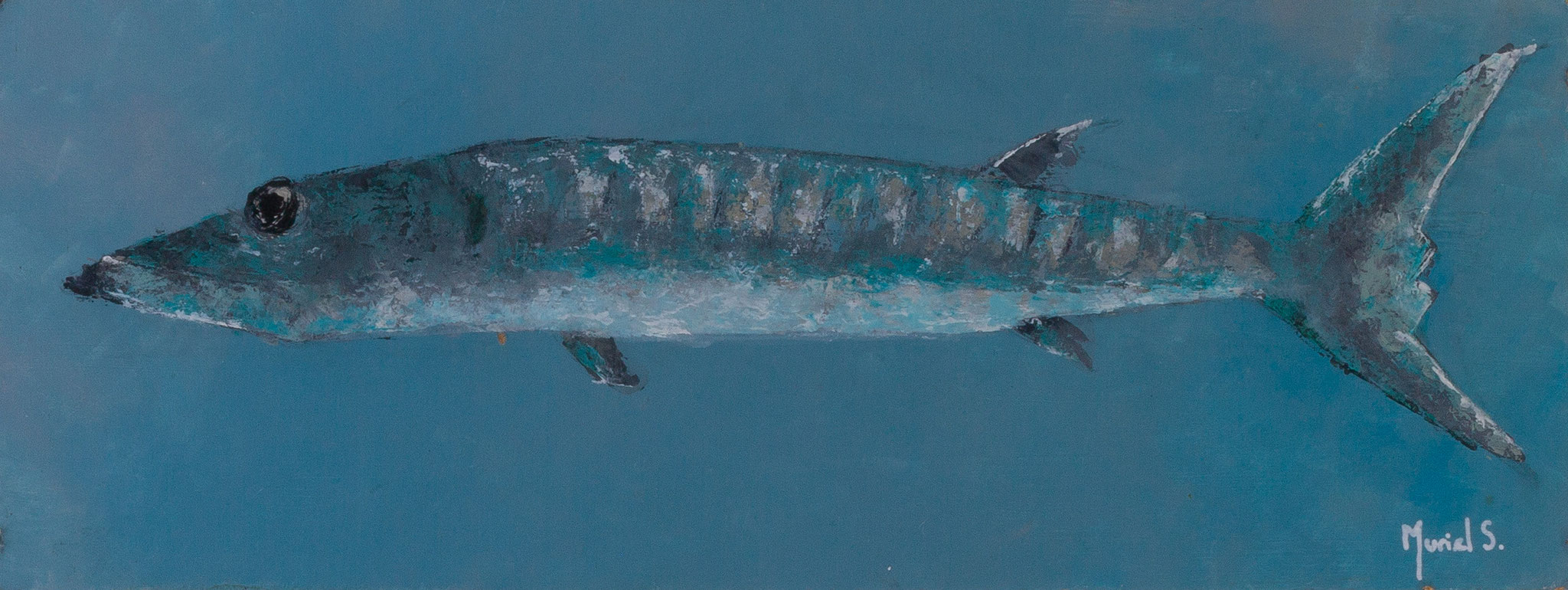 Barracuda, acrylique sur toile, 30x60, 2015