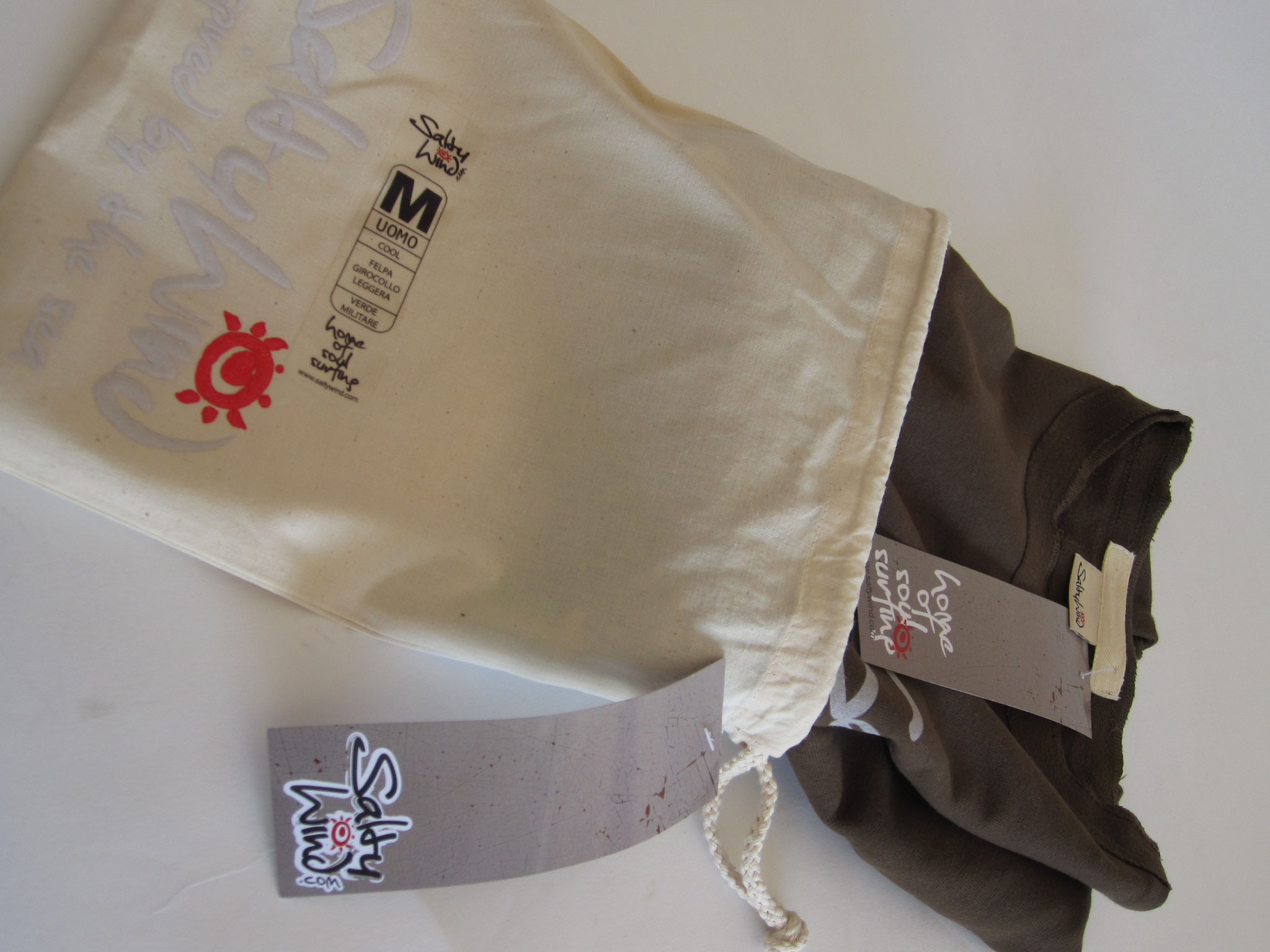 packaging sacchetto di cotone stampato e cartellini