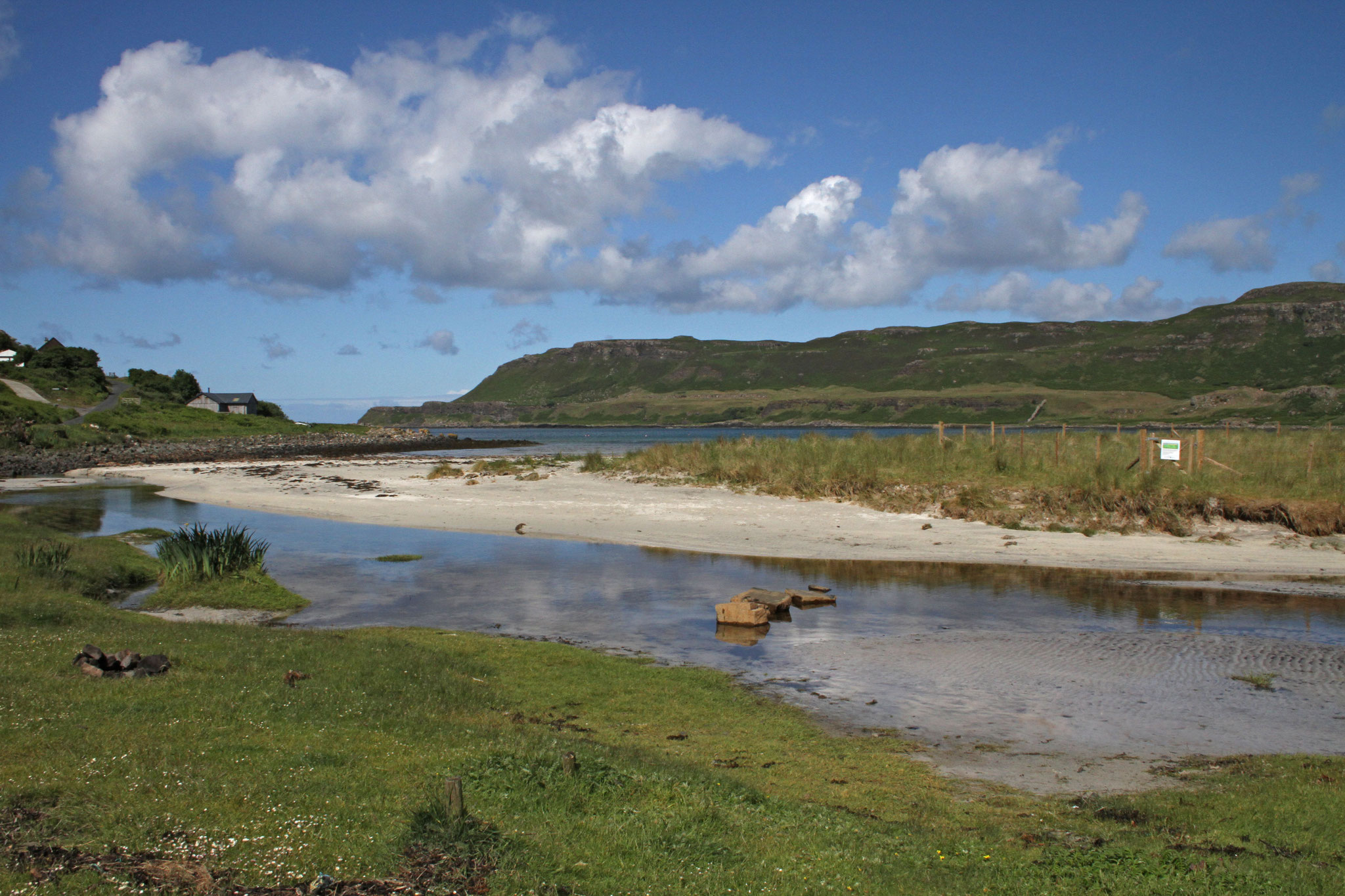Eine schöne Bucht in der Nähe von Dervaig, die Calgary Bay (mit einer Eistaucher-Beobachtung) ...