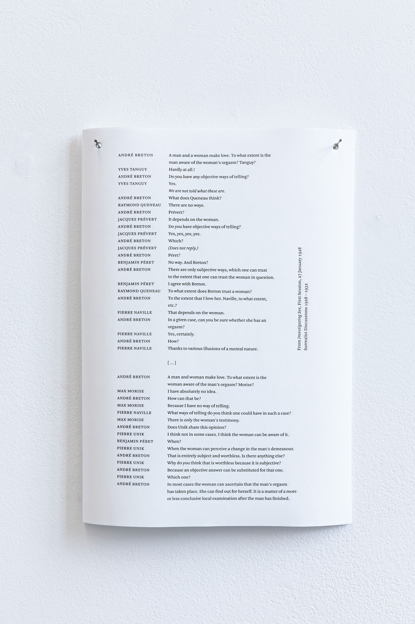 Ausstellungsansicht Franziska Opel  Men in Love