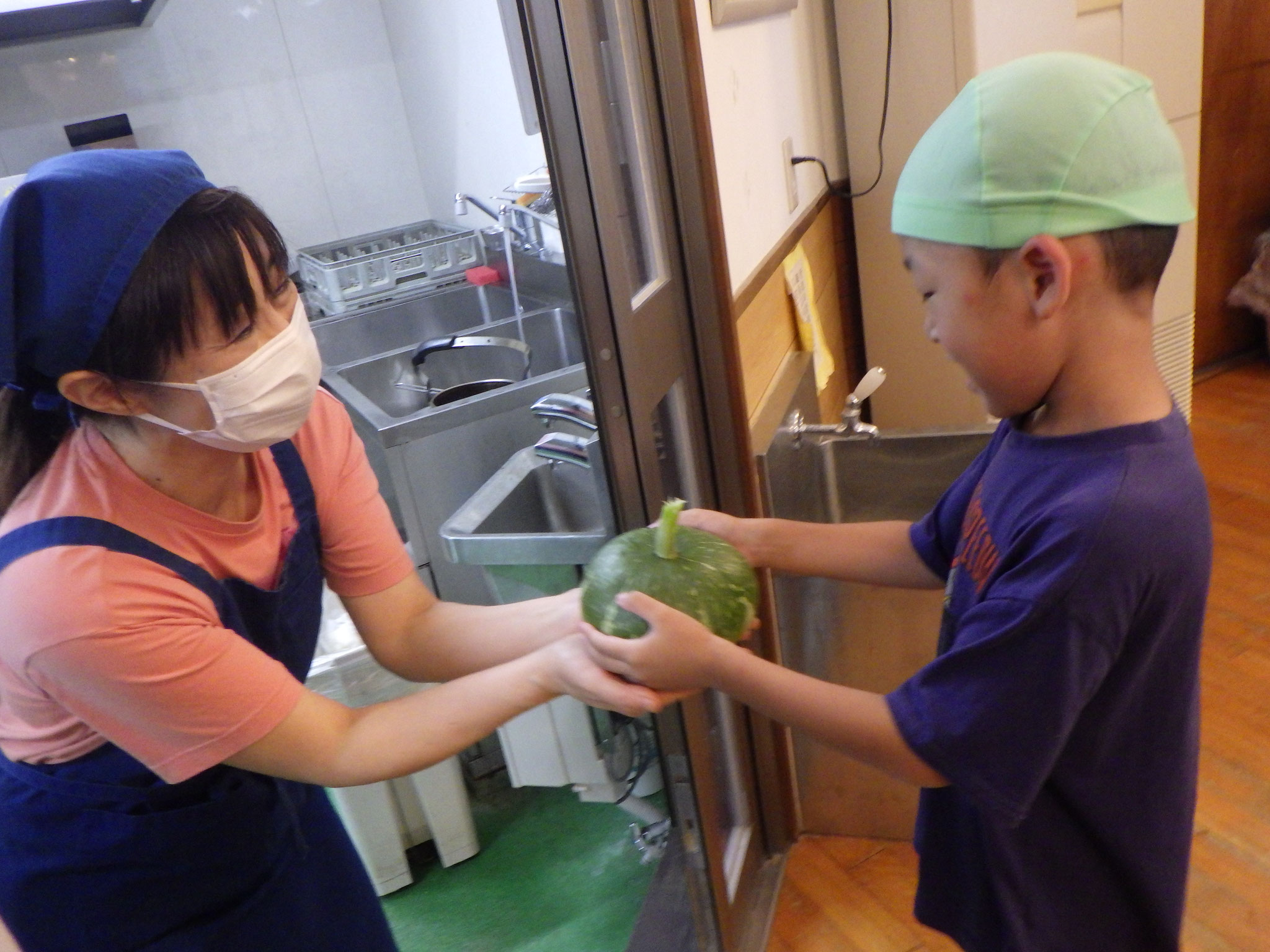 おいしいかぼちゃができました。天ぷらにしてください！