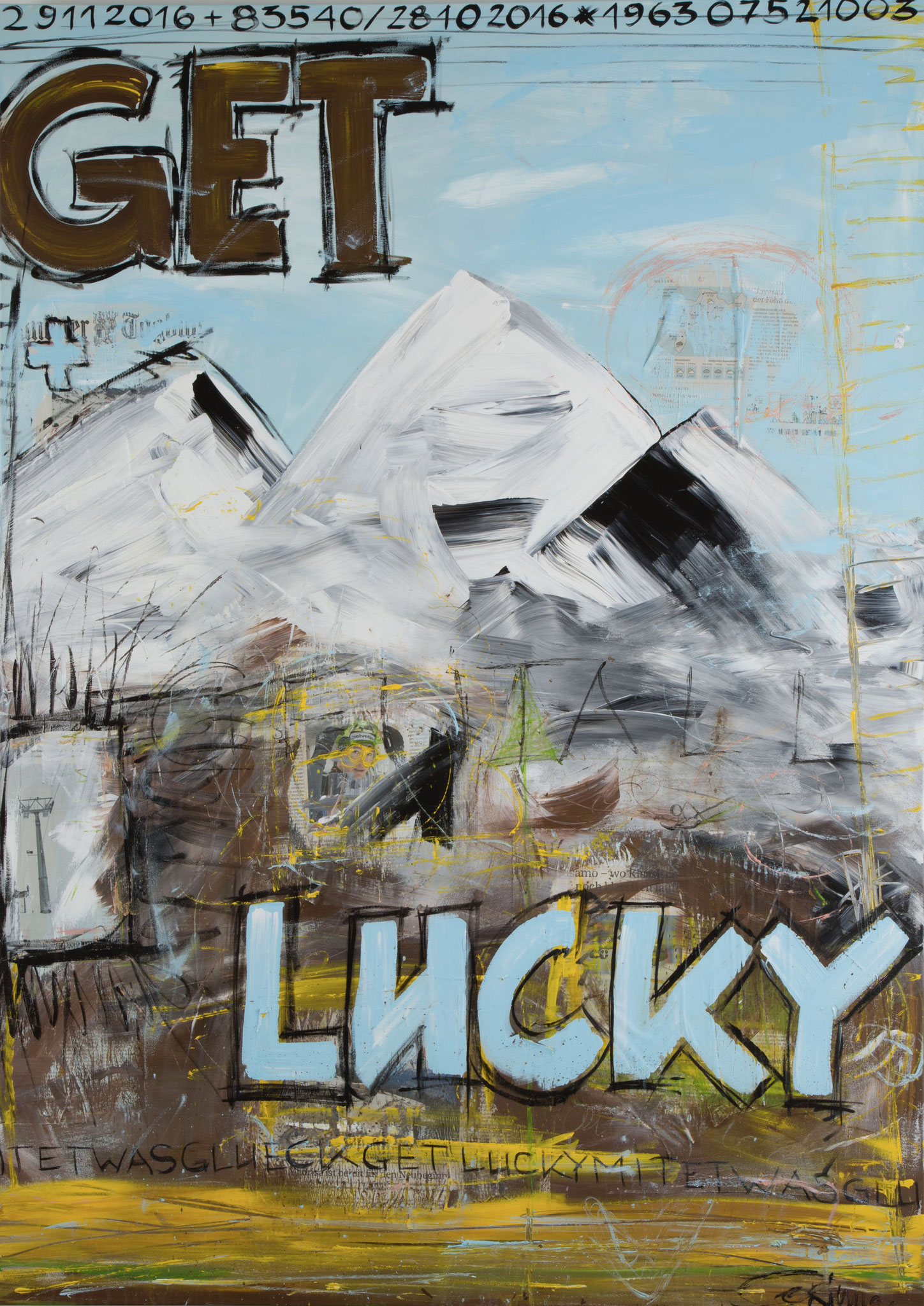 "GET LUCKY" 2016 Acryl / Collage 140x100