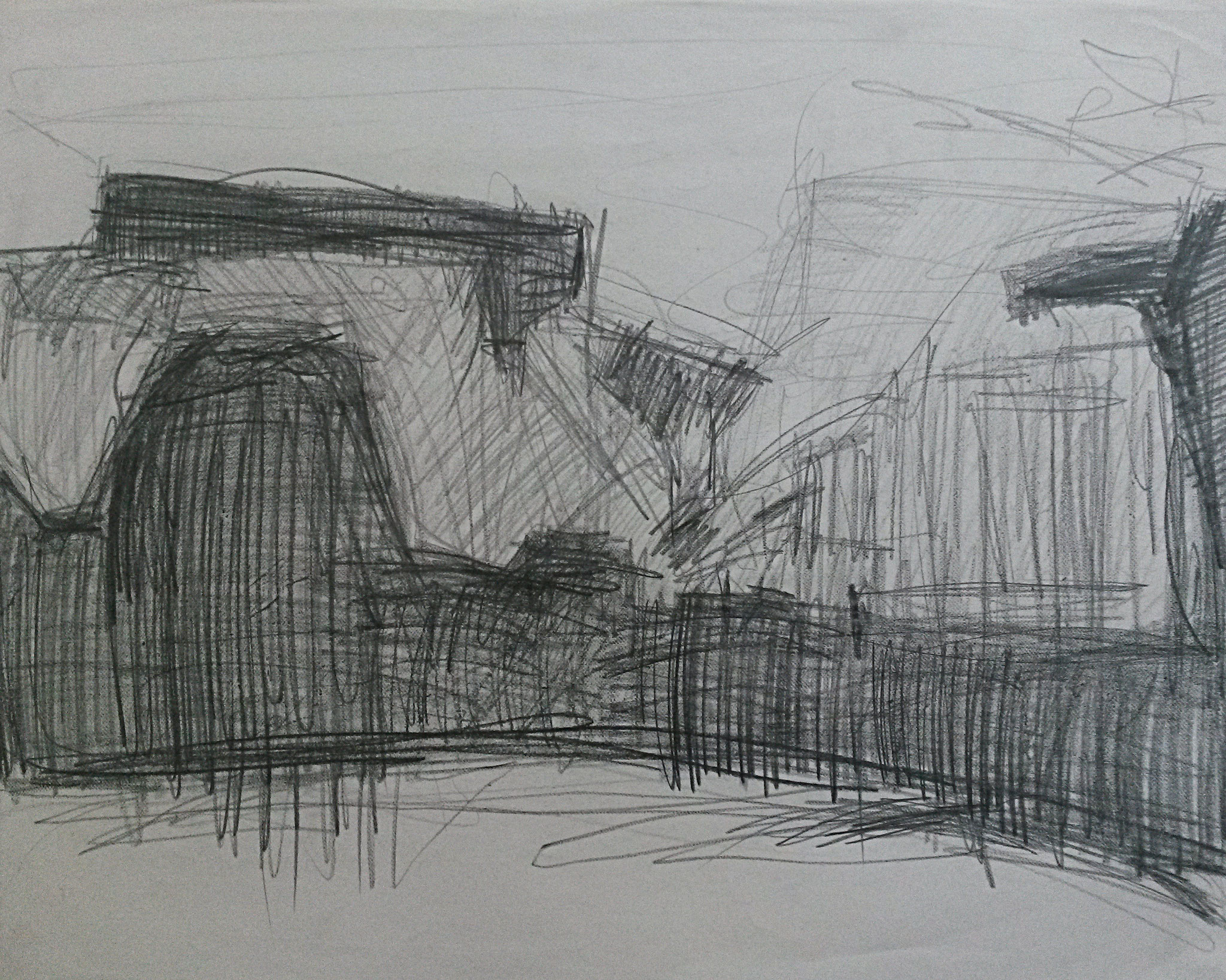 Landschap Grafiet, 50 x 60 cm 2015
