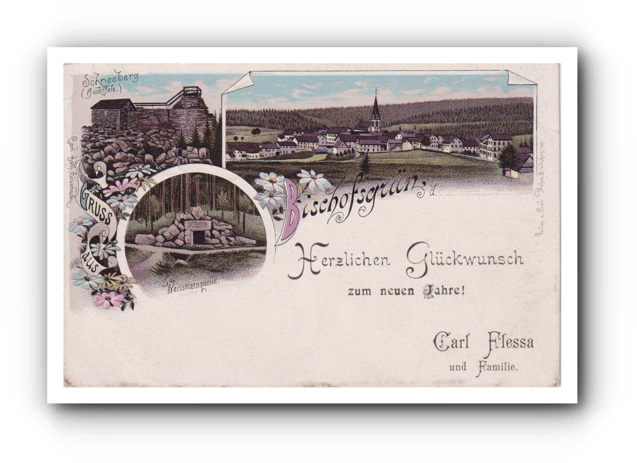 BISCHOFSGRÜN - Herzlichen Glückwunsch zum Neuen Jahre ! 30.12.1897