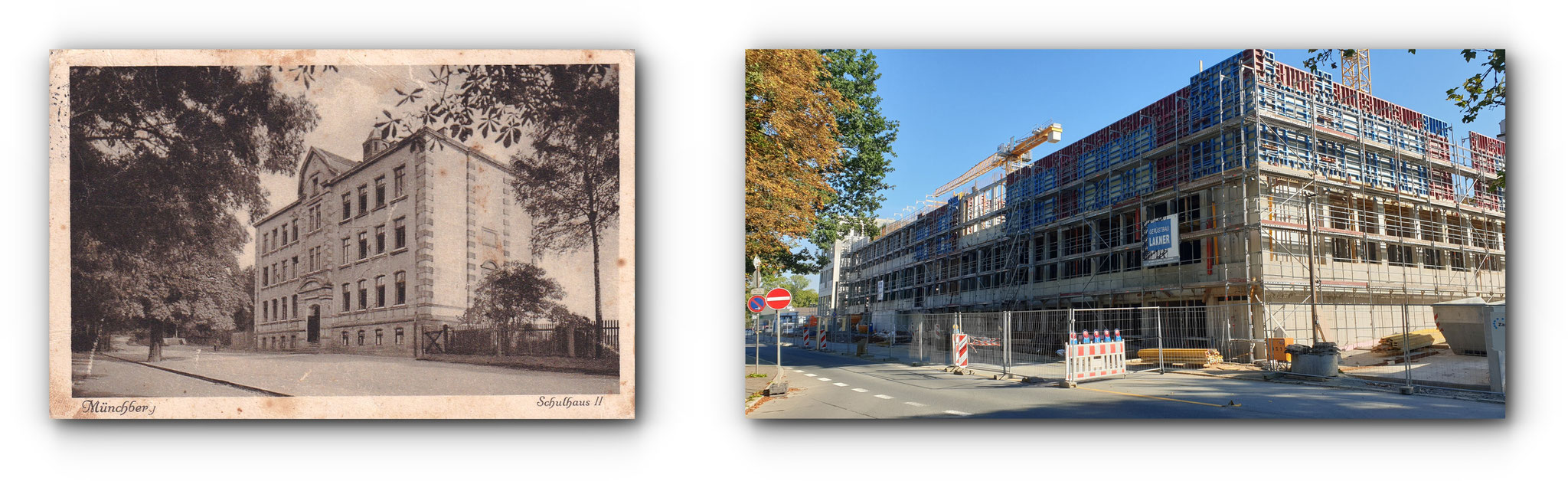 MÜNCHBERG Das Schulhaus 1943 & der Neubau des Klinikums