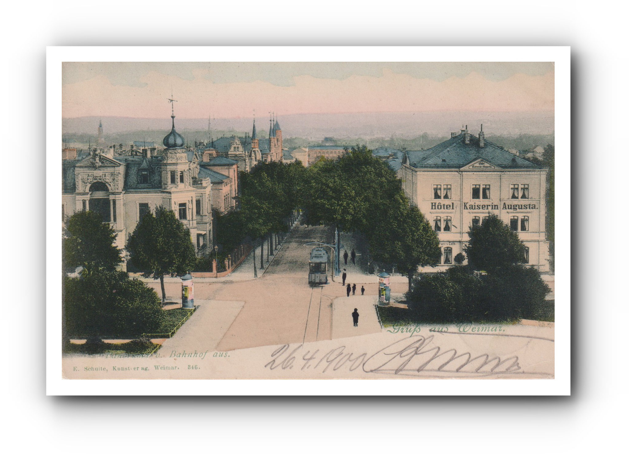 Gruß aus WEIMAR - Panorama vom Bahnhof aus - 26.04.1900