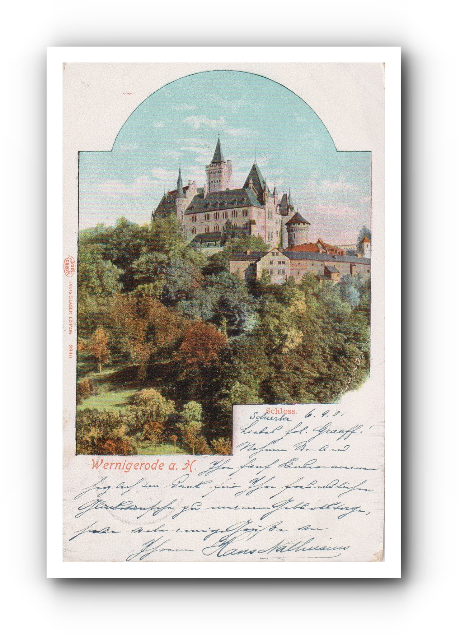 WERNIGERODE a. H.  -  Schloss - 07.09.1901