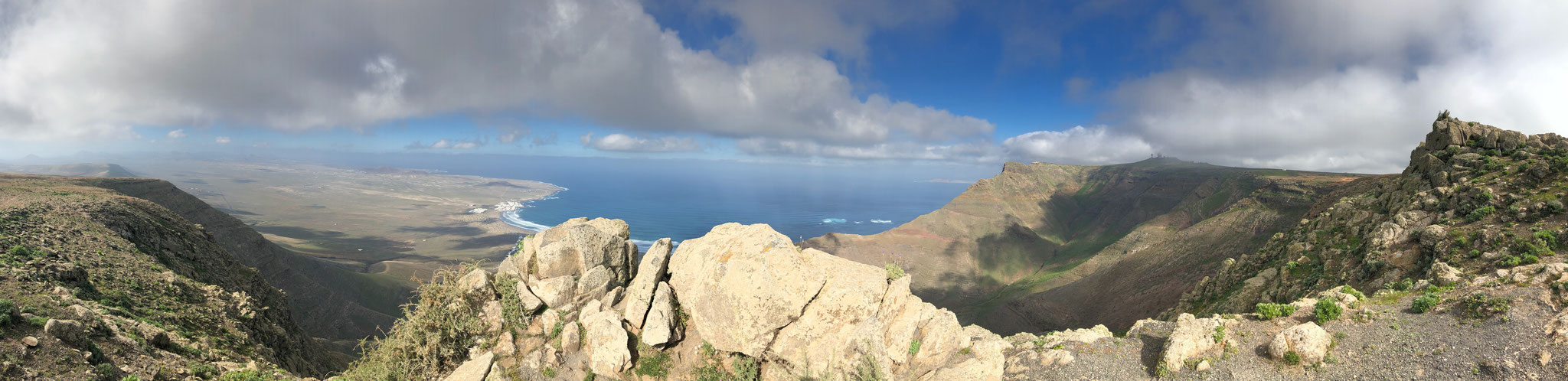 Mirador de Ermita de las Nieves, view to Famara Beach, Lanzarote, Spain (December 2018)