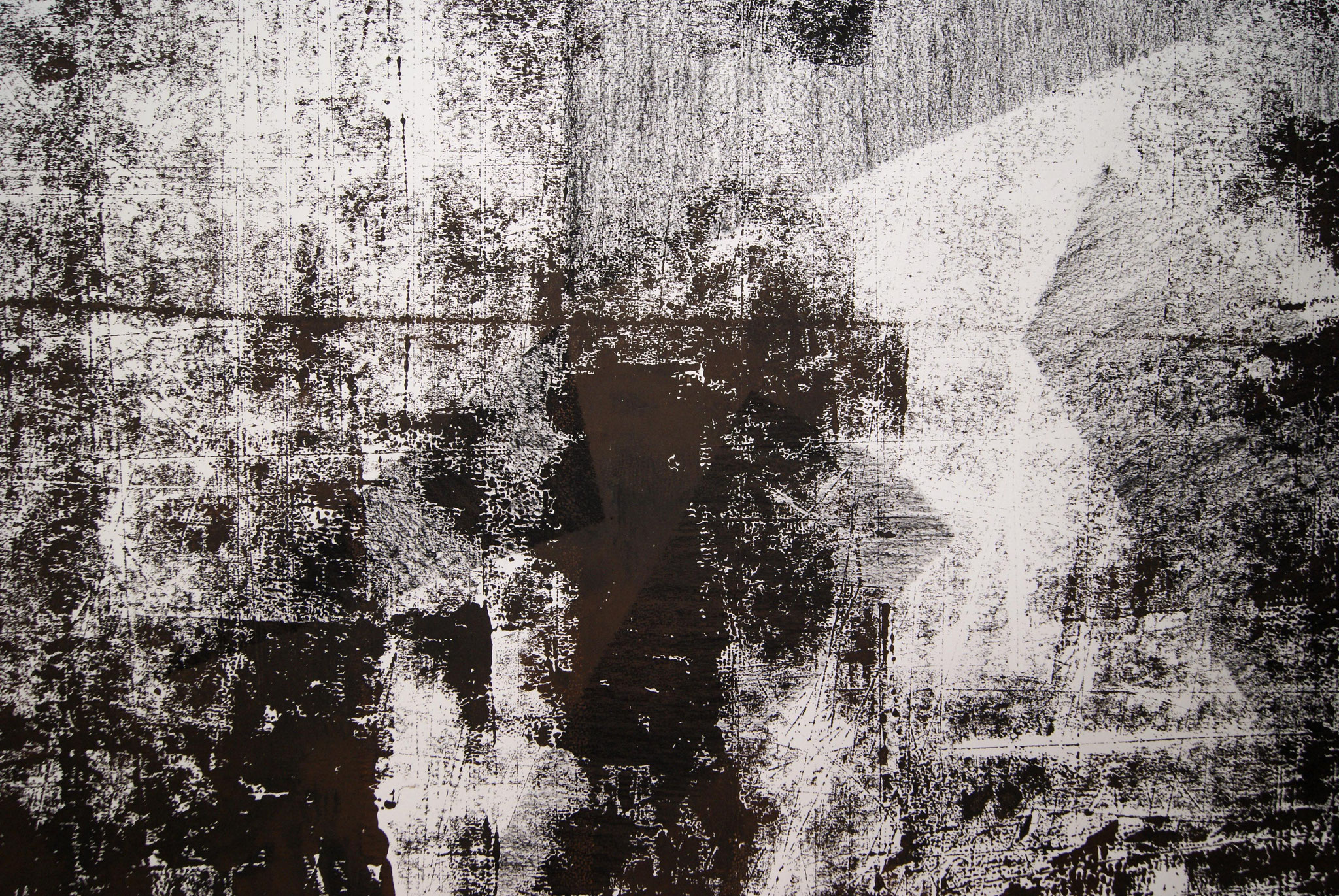 o.T. I, 2017, detail, 228 x 150cm linolprint