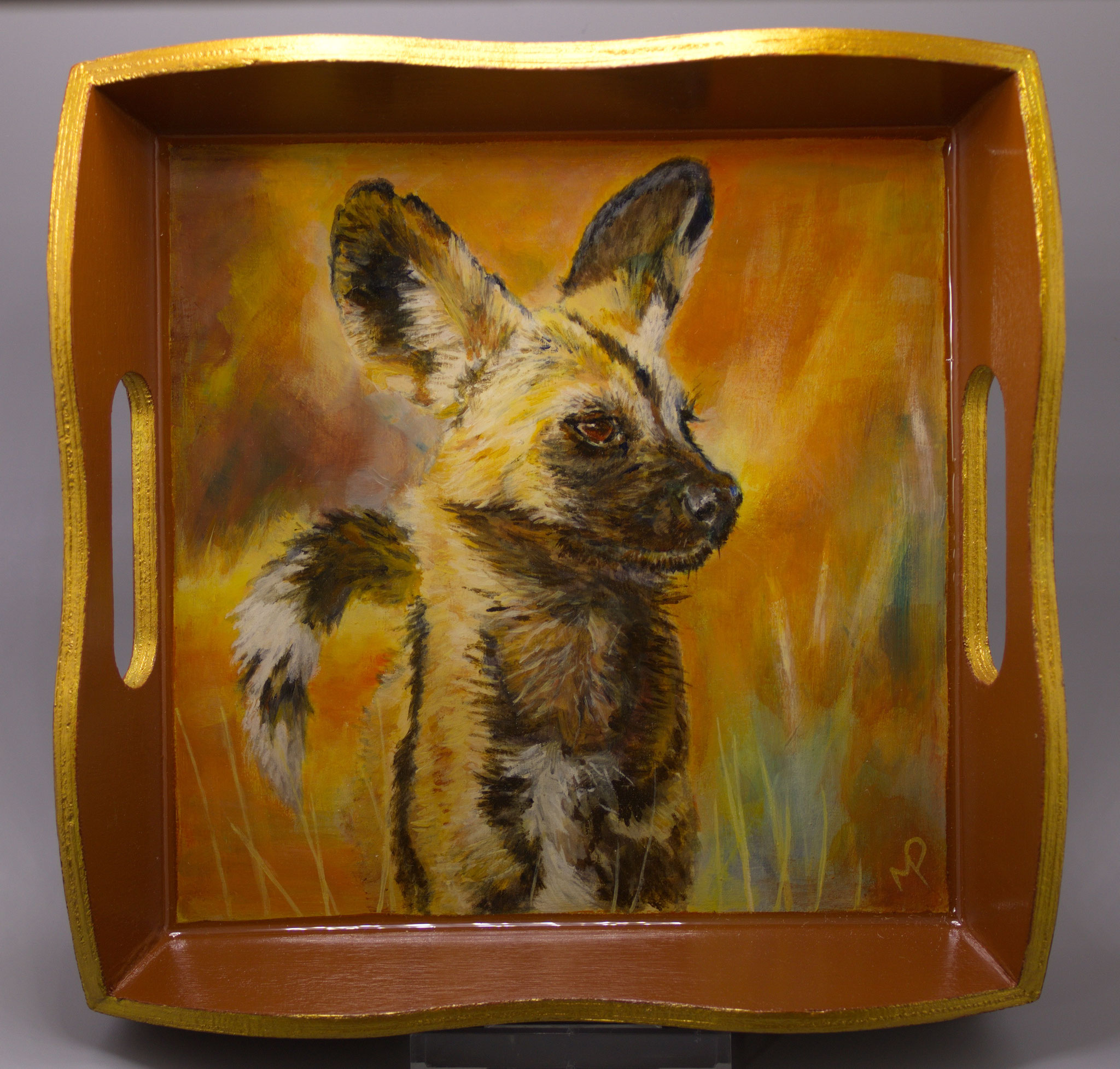 Tray 20x20cm : African Wild Dog