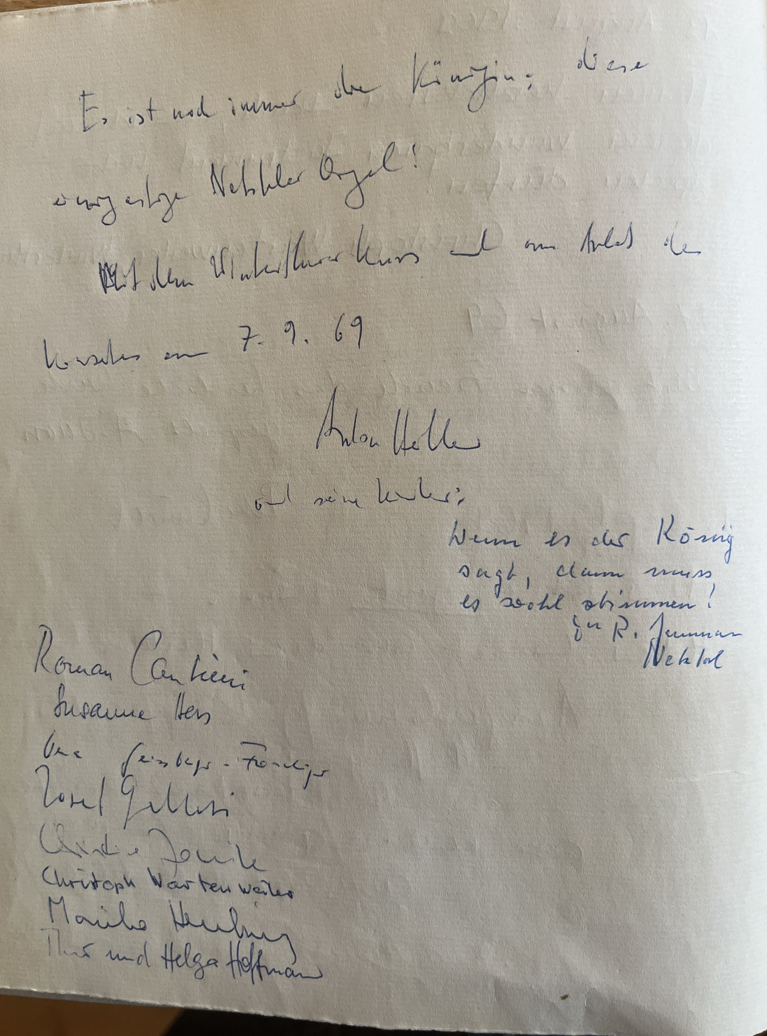 Gästebucheintrag von Anton Heiller (Wien)