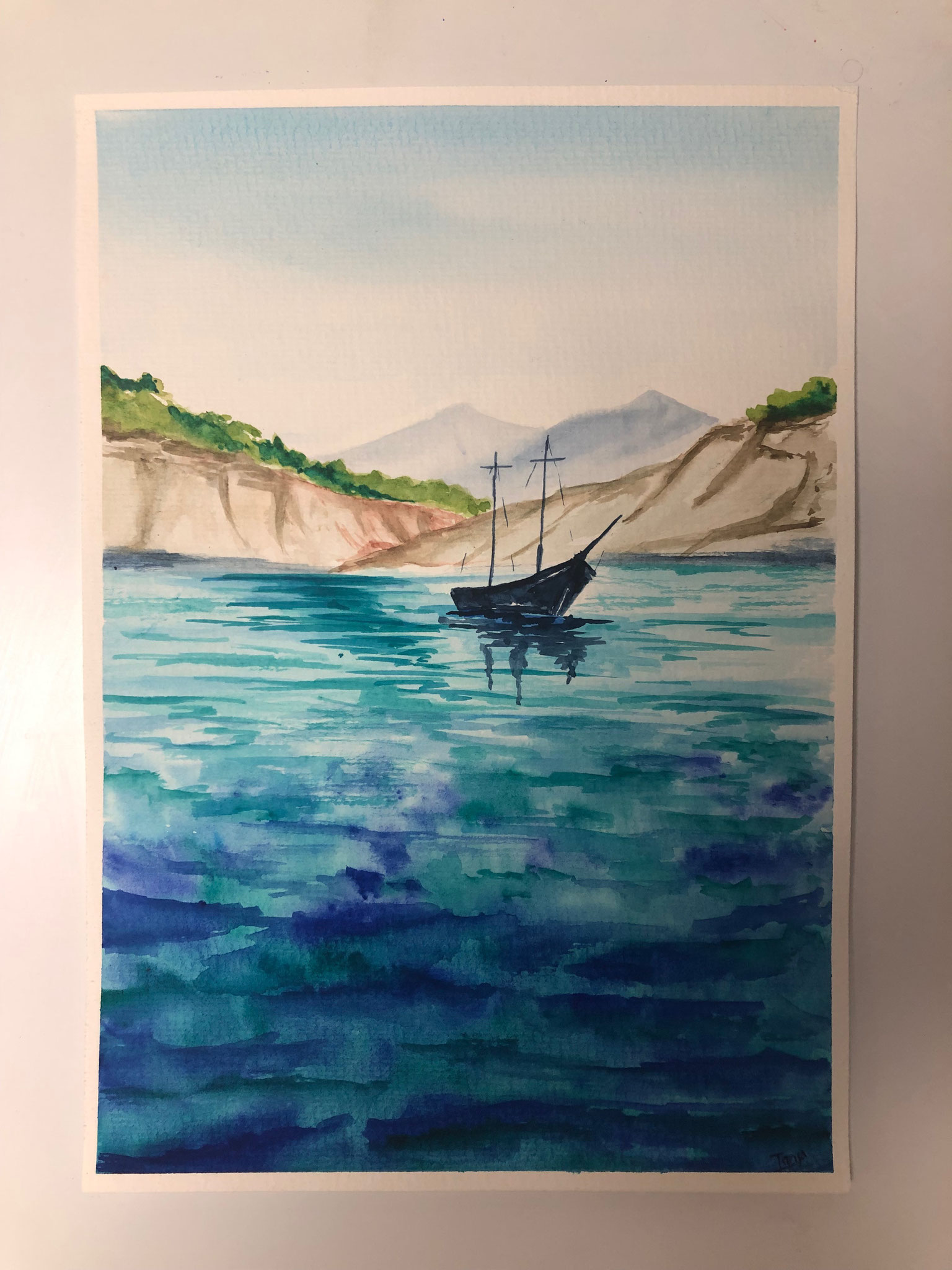 Segelschiff in der Bucht