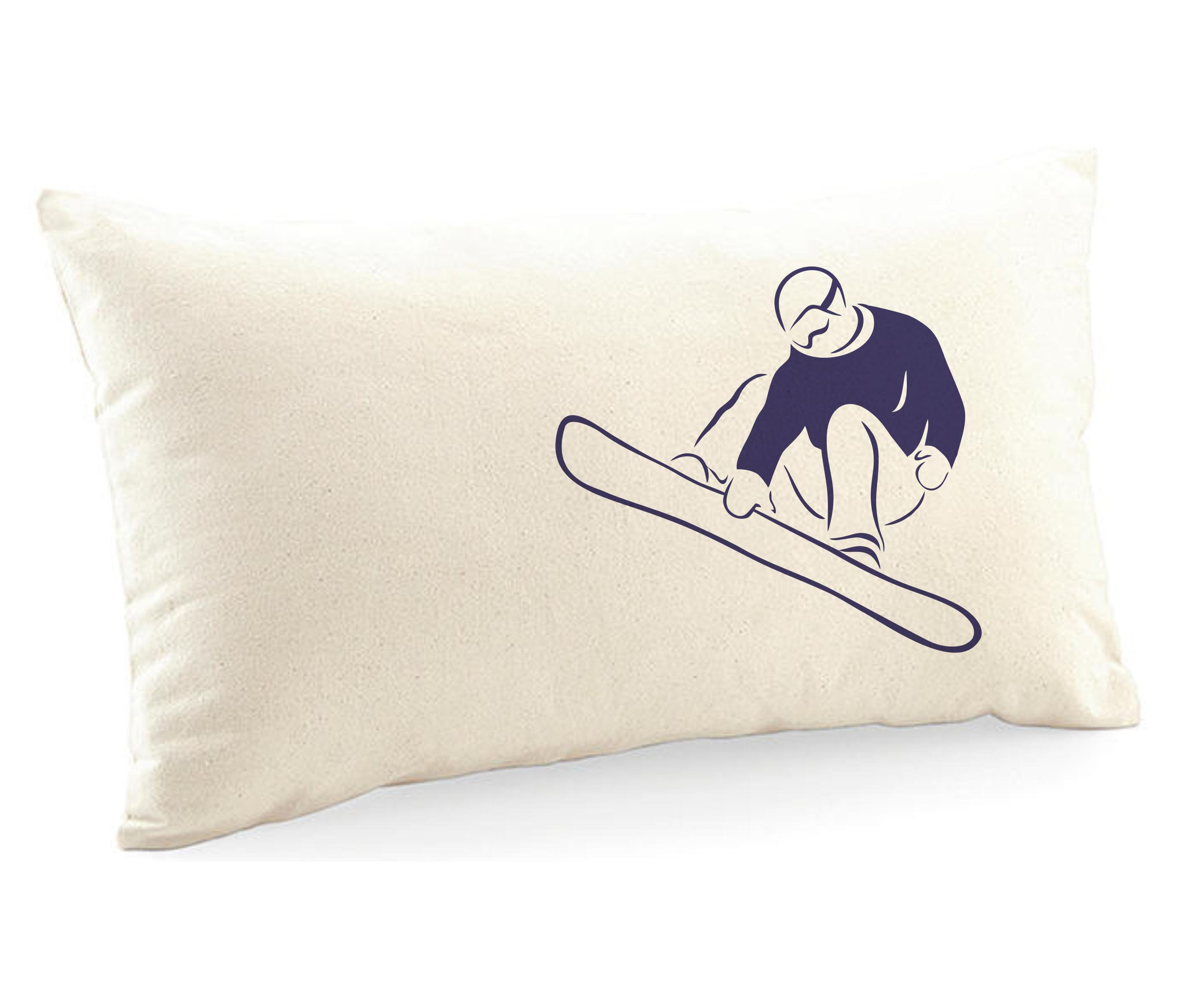 Canvas-Kissen 30x50cm mit Flock "Snowboarder"