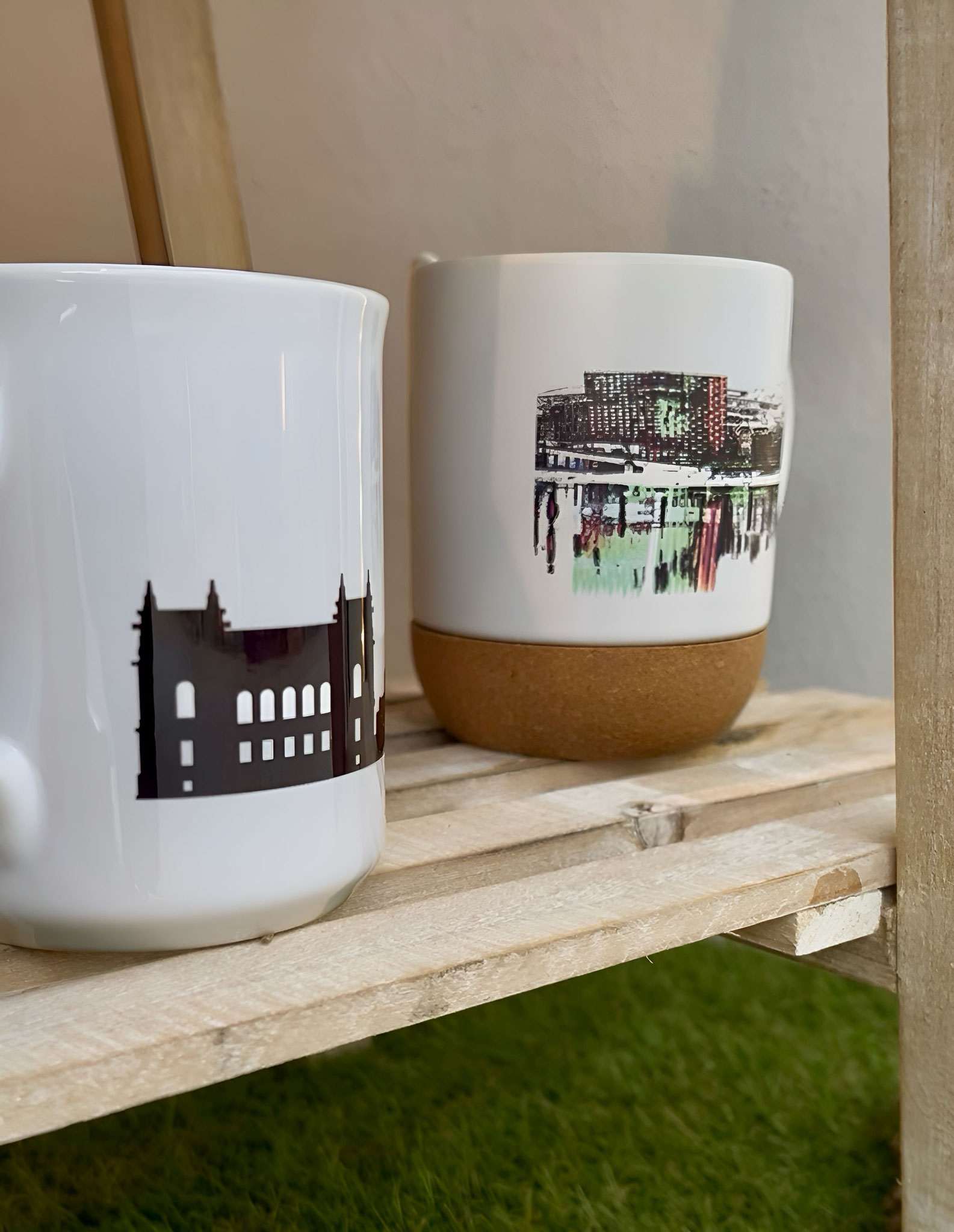 Tasse Sparta "Linz Skyline" & Keramiktasse Kork "AEC"