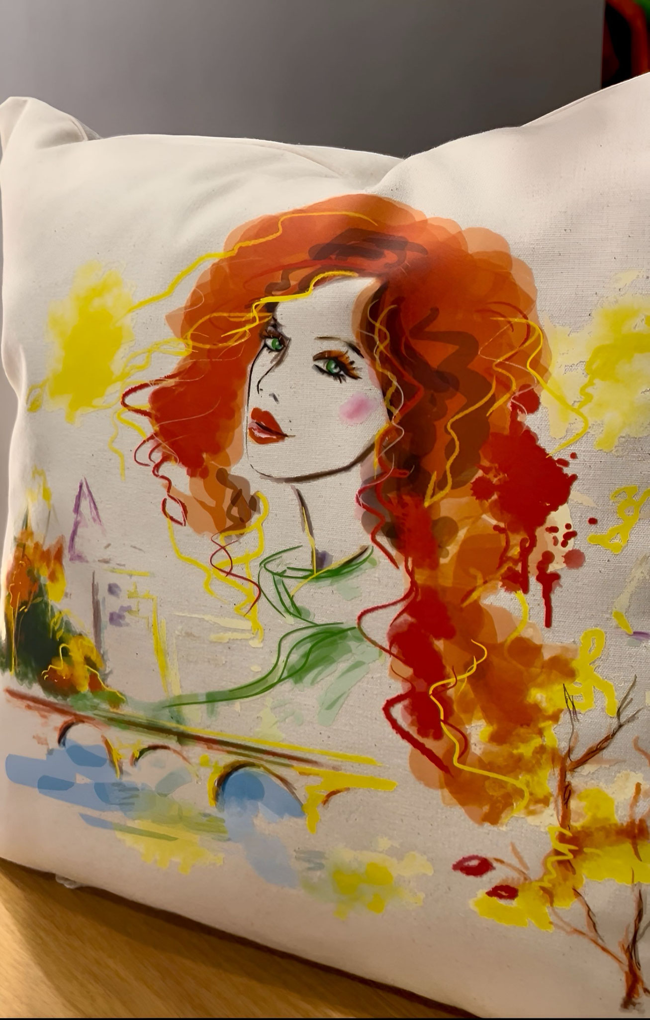 Kissen 40x40cm - Druck "Herbstdame"