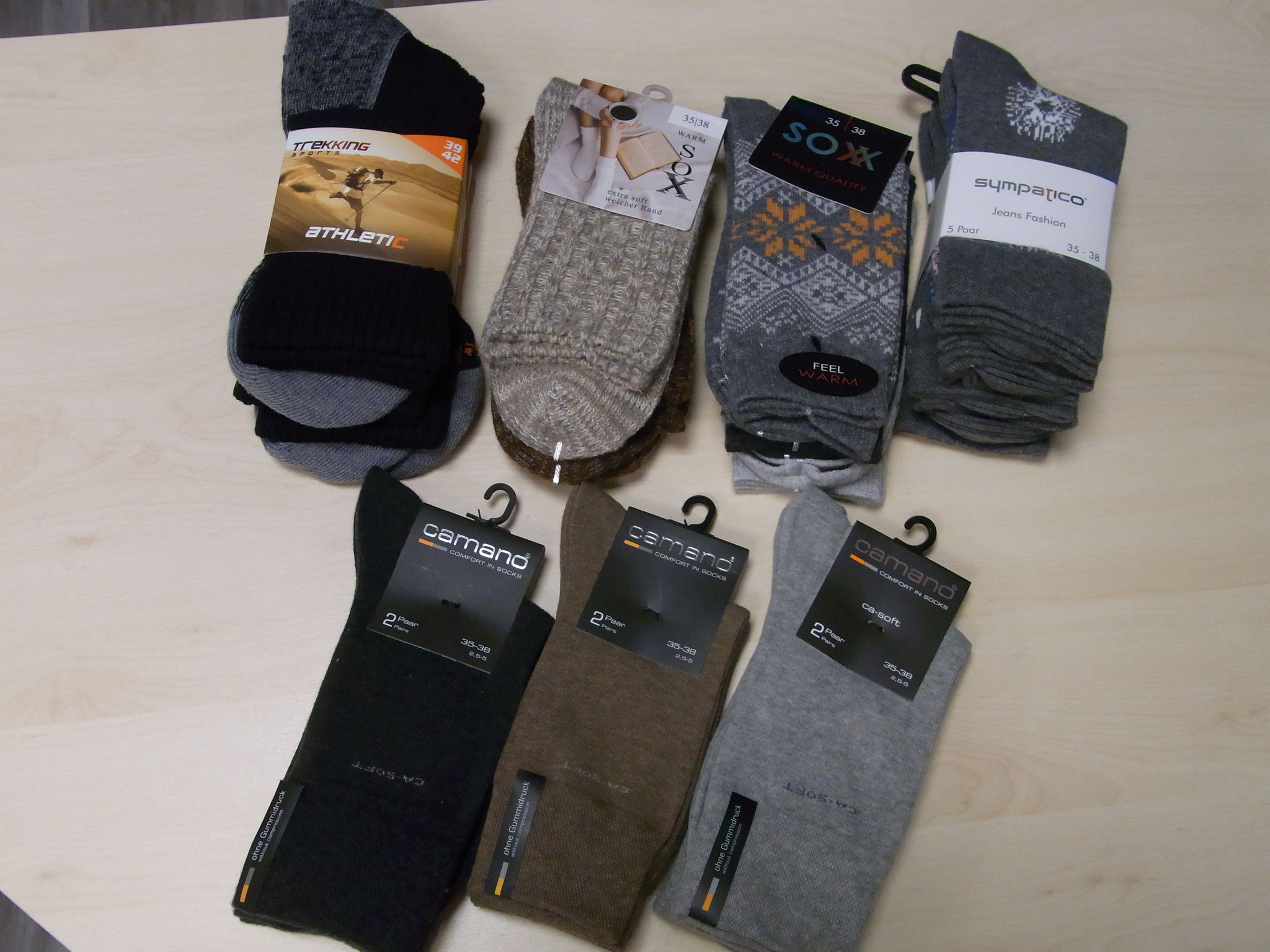 Socken dick und dünn, lang und kurz