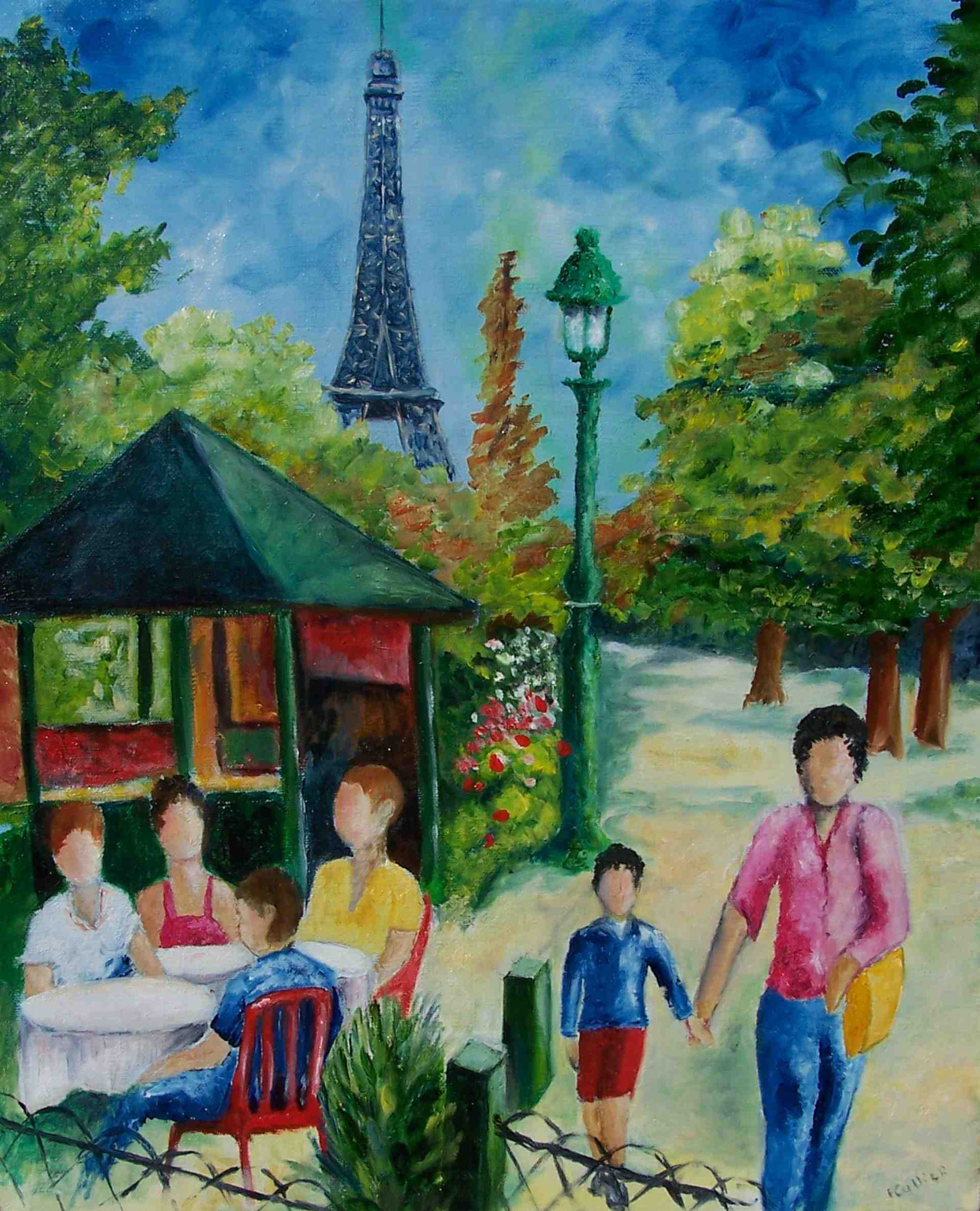Square parisien (huile sur toile) 35 x 24 cm