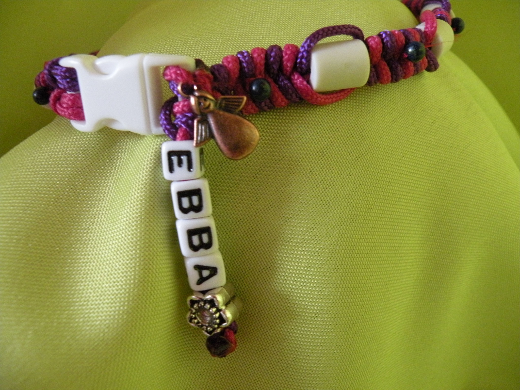 EM-Keramikhalsband mit Heilsteinen pink und lila handgefertigt von Bijou Chien
