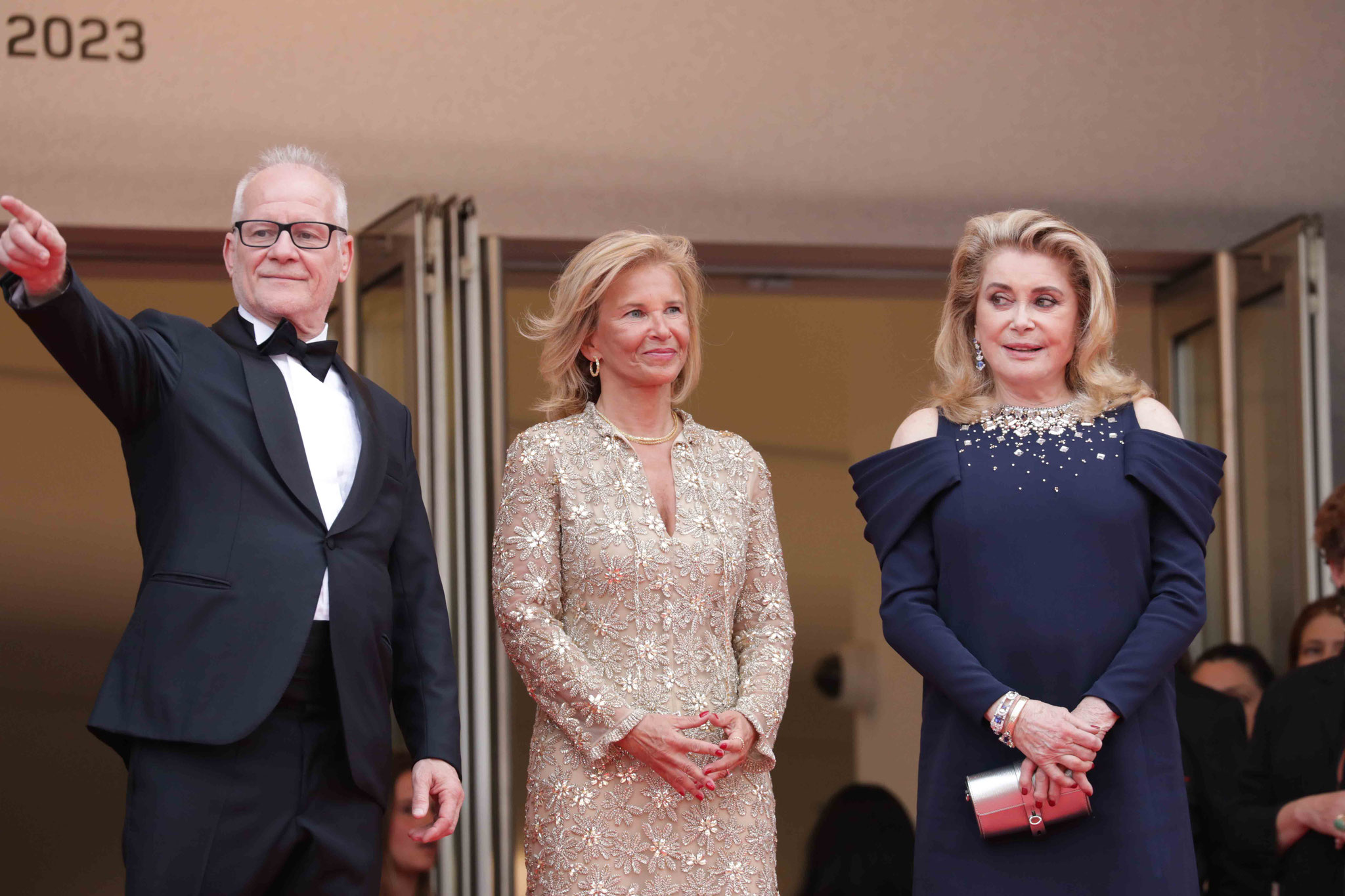 Thierry Fremaux, President of the International Cannes Film Festival Iris Knobloch and Catherine Deneuve.